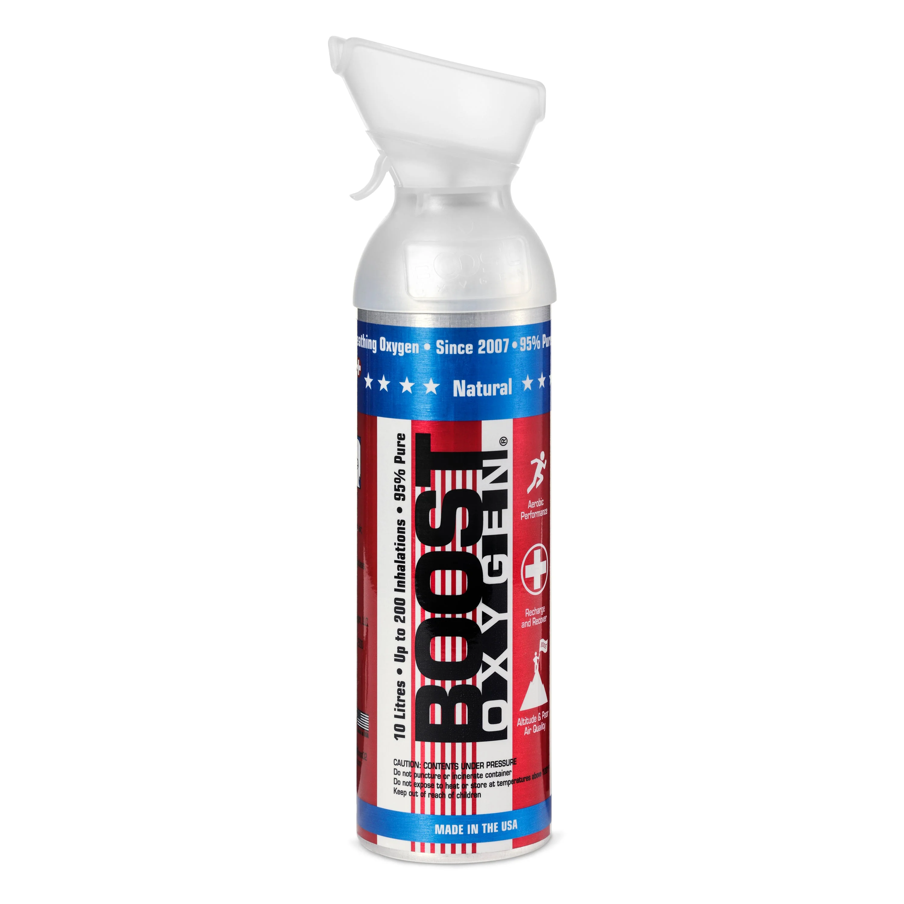 12 Pack 10L Boost Oxygen Stars and Stripes Pure Canned Oxygen Canister, Natural - Image 2