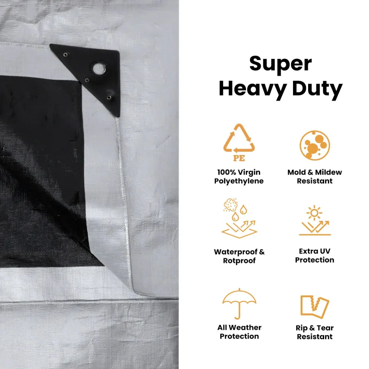 15' x 15' Super Heavy Duty Poly Tarp - Image 10
