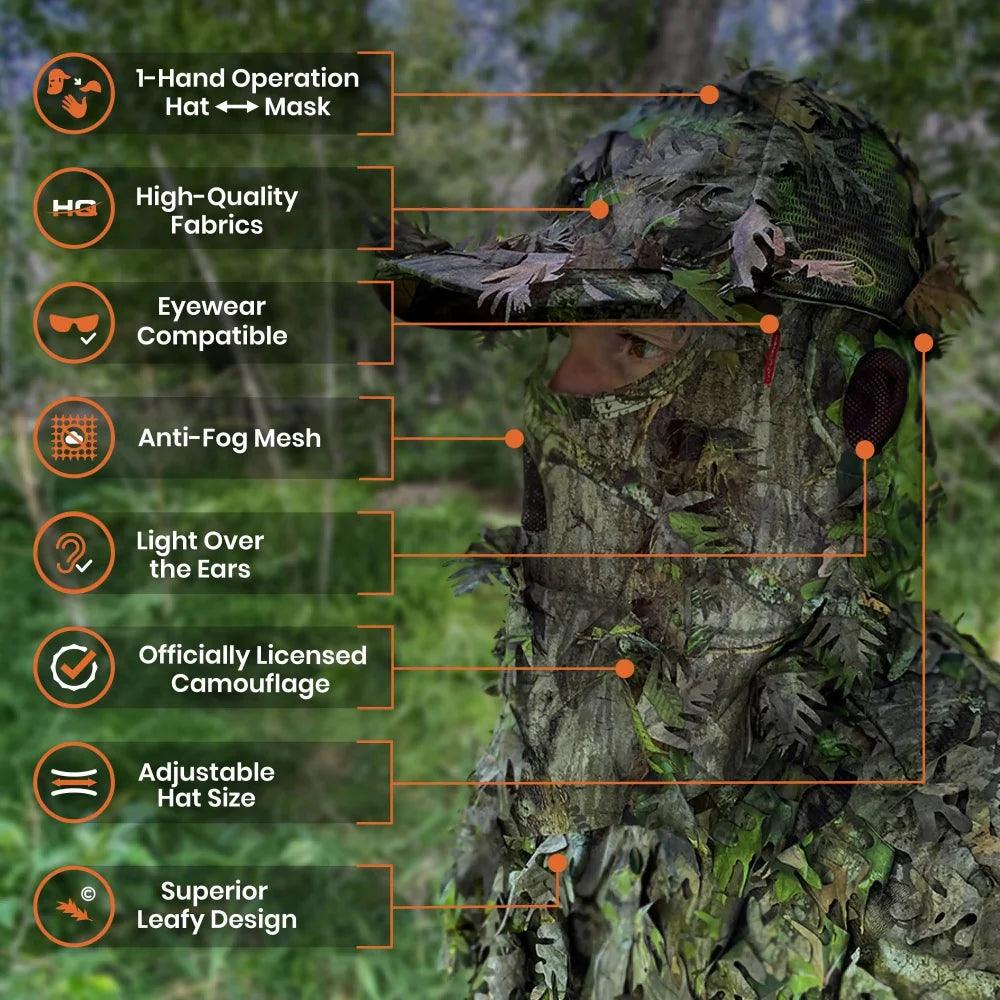 3D Leafy Camo Face Mask Ball Cap in Mossy Oak and Realtree (Adj, OSFM) - Image 41