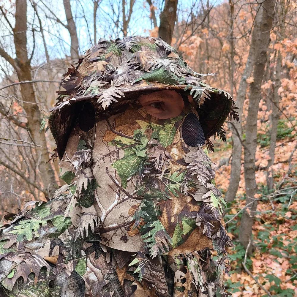 3D Leafy Camo Face Mask Bucket Hats in Mossy Oak and Realtree - Adjustable OSFM - Image 7