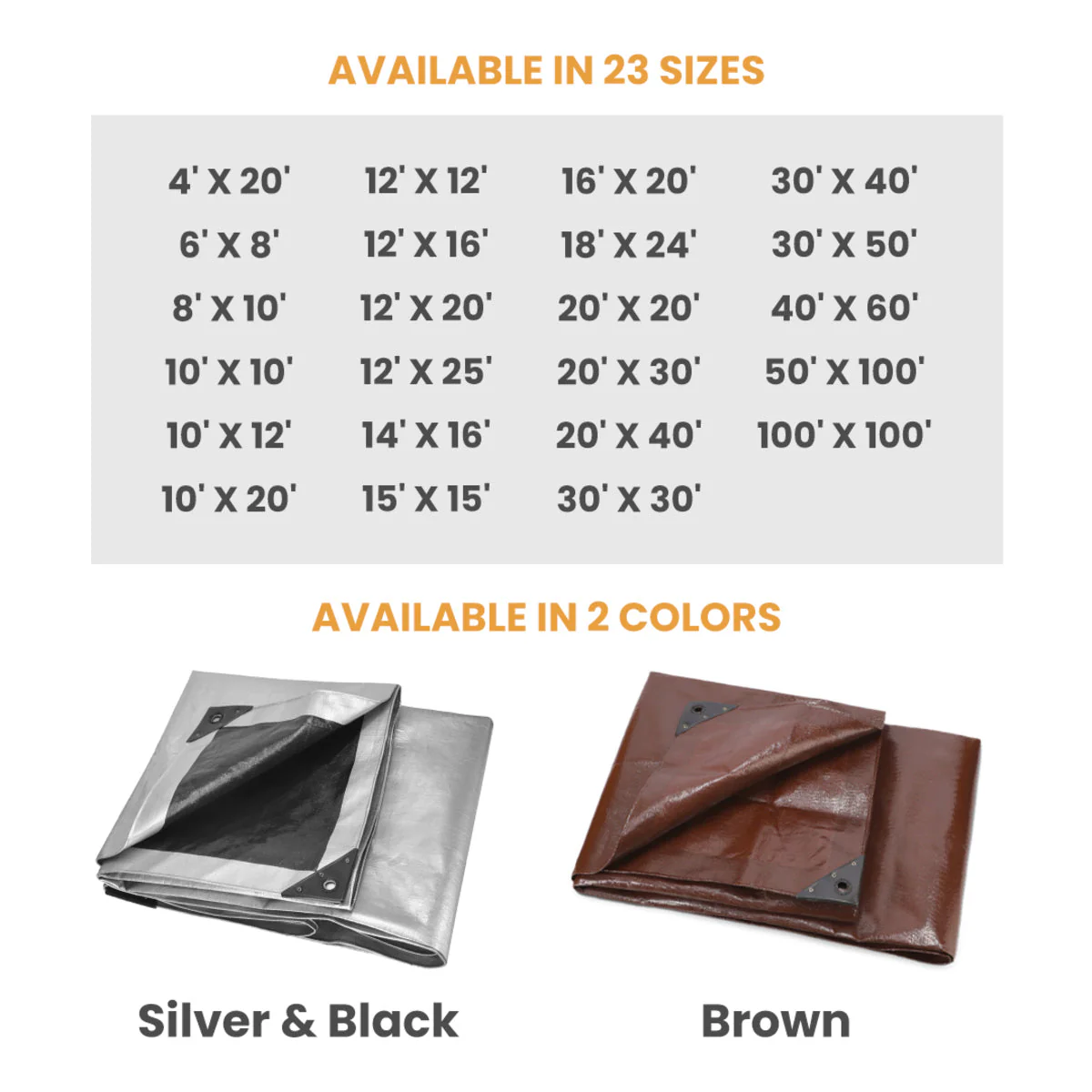 30’ x 30’ Super Heavy Duty Poly Tarp - Image 10