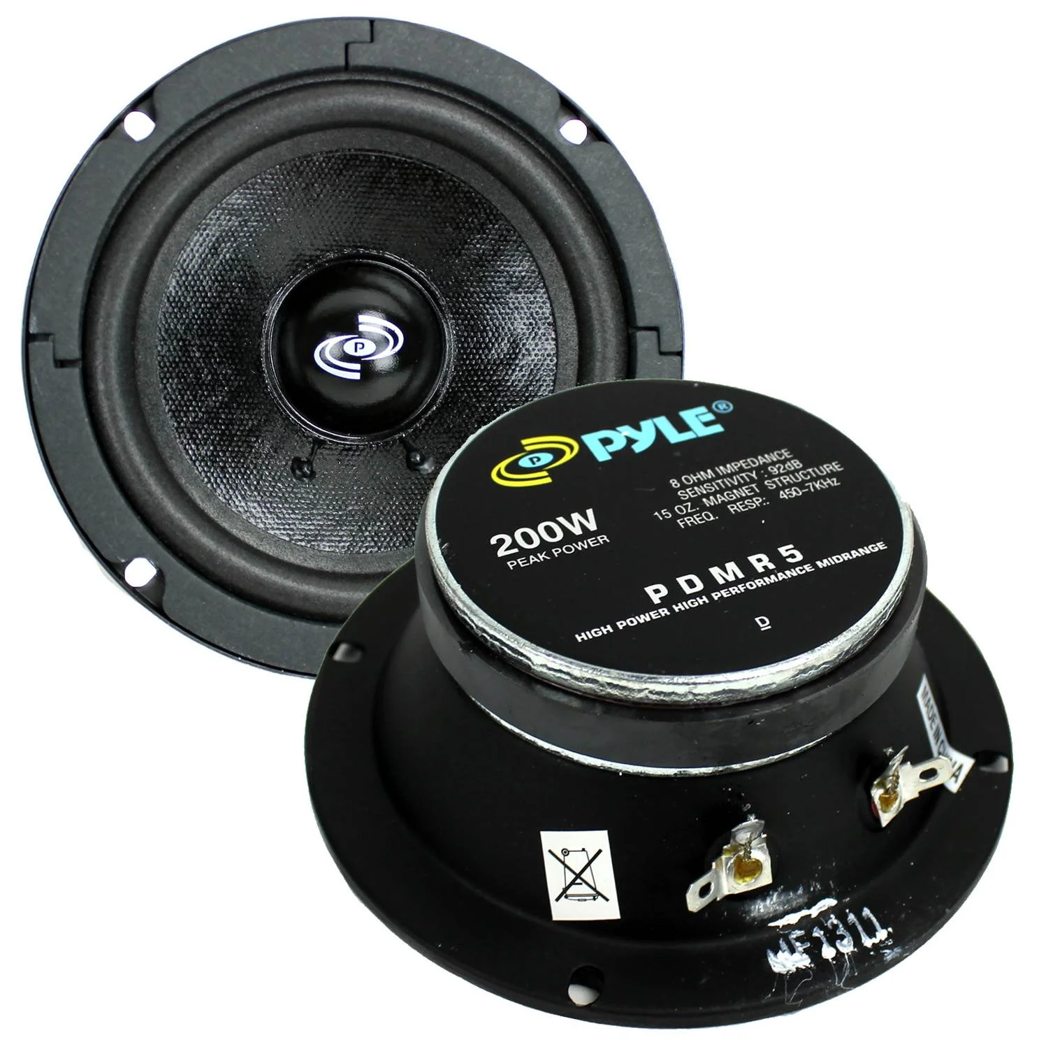 4) Pyle Pro PDMR5 5" 800W Car DJ/Home Mid Bass MidRange Speakers Drivers Audio - Image 2