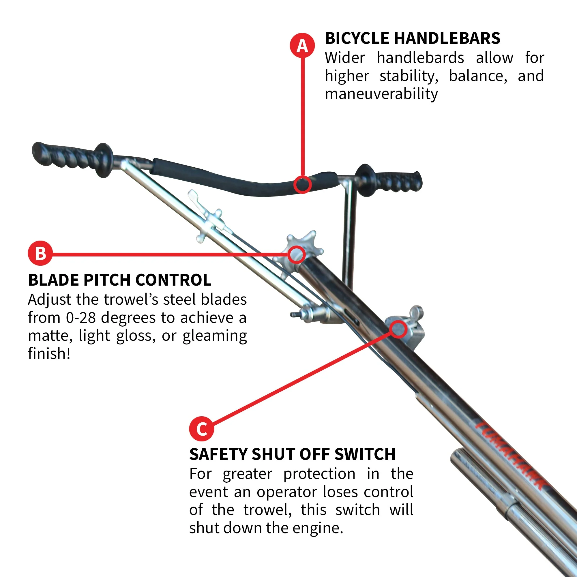 46" Concrete Power Trowel 8.5HP Honda Combo Blades and Float Pan Cement Finishing Tool - Image 7