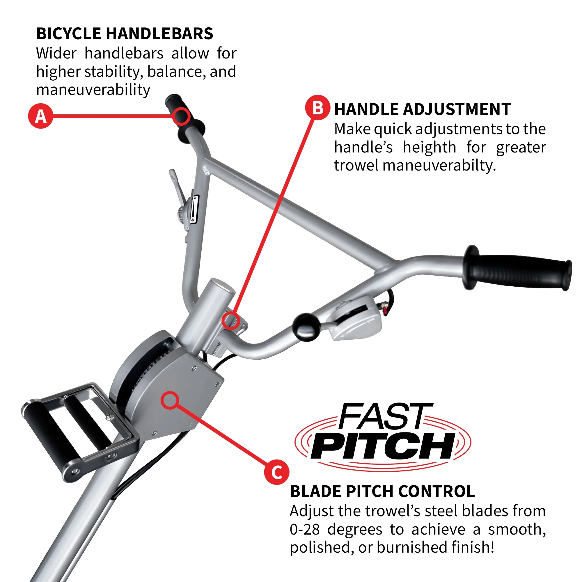 46" Honda Concrete Fast Pitch Power Trowel with 13HP Honda GX390 Finishing Blades Finishing Tool - Image 5