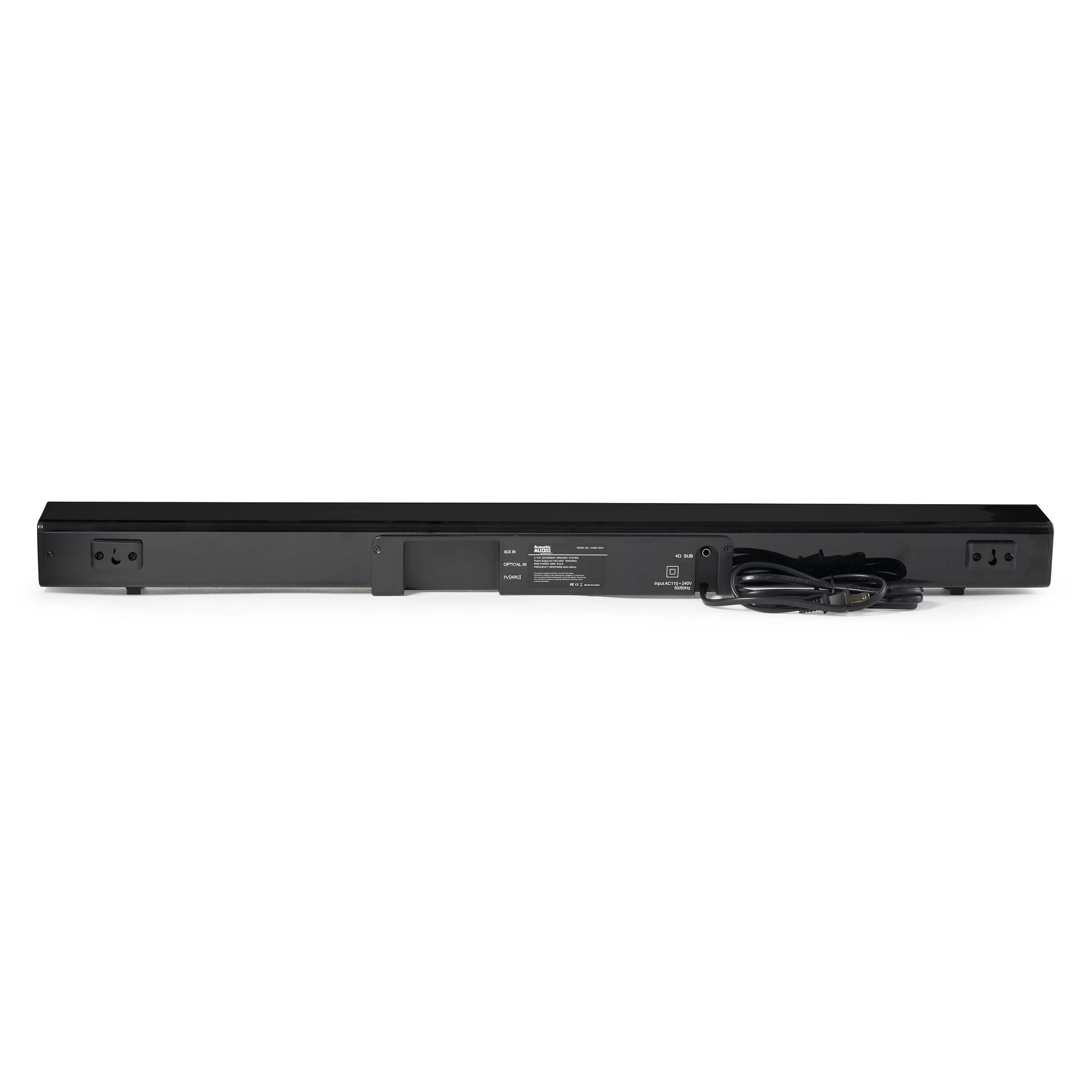Acoustic Audio by Goldwood 2.1 Channel Sound Bar with Wired Subwoofer, Black - Image 3