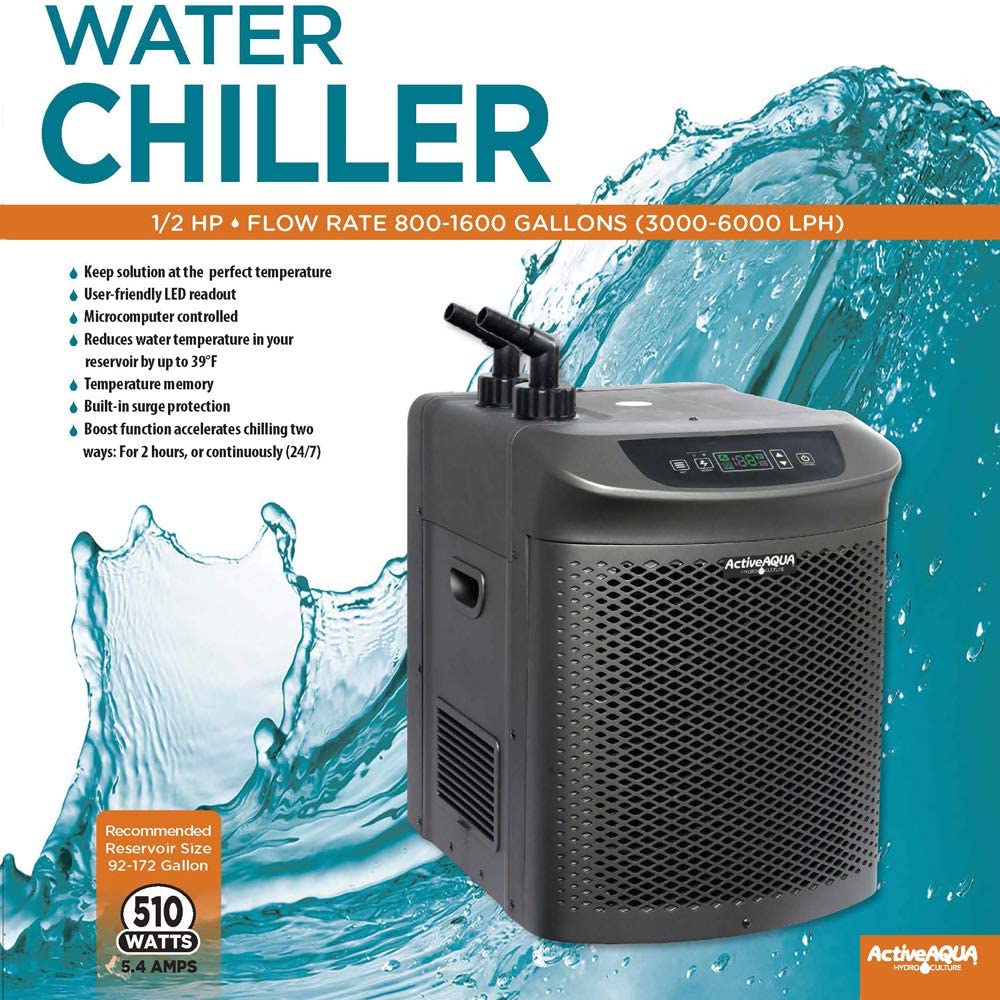 Active Aqua AACH50HP 0.5 HP 800-1600 GPH 120V Hydroponic Cooling Water Chiller - Image 4