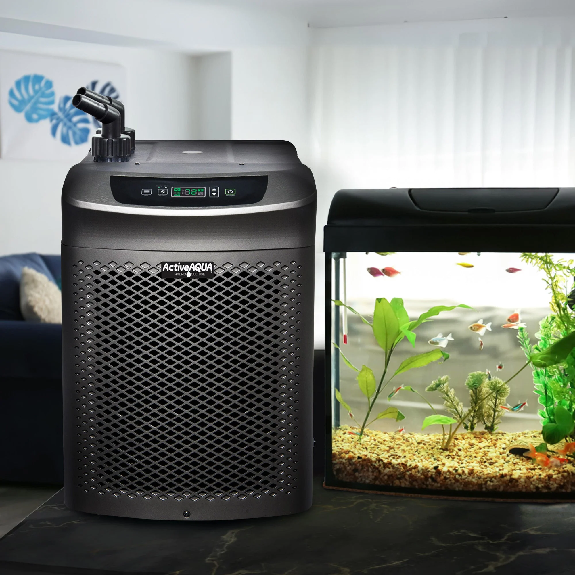 Active Aqua Hydroponic Water Chiller Cooling System with Remote Control, Black - Image 3