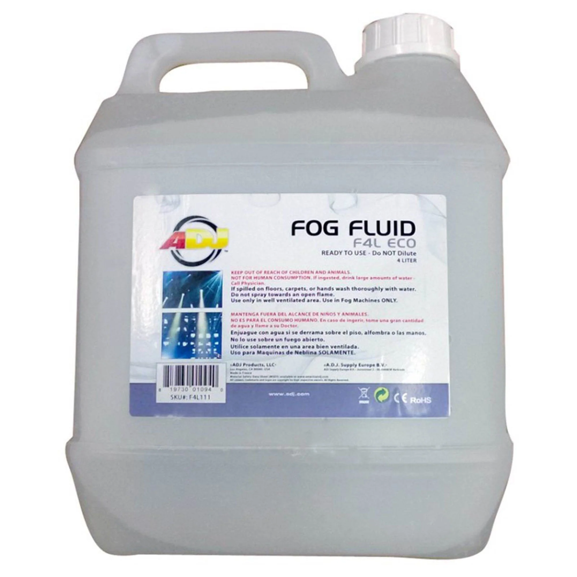 ADJ Low-Lying Water-Based Fog Machine, Black & 4 Liter Fog Liquid Juice, 4 Pack - Image 3