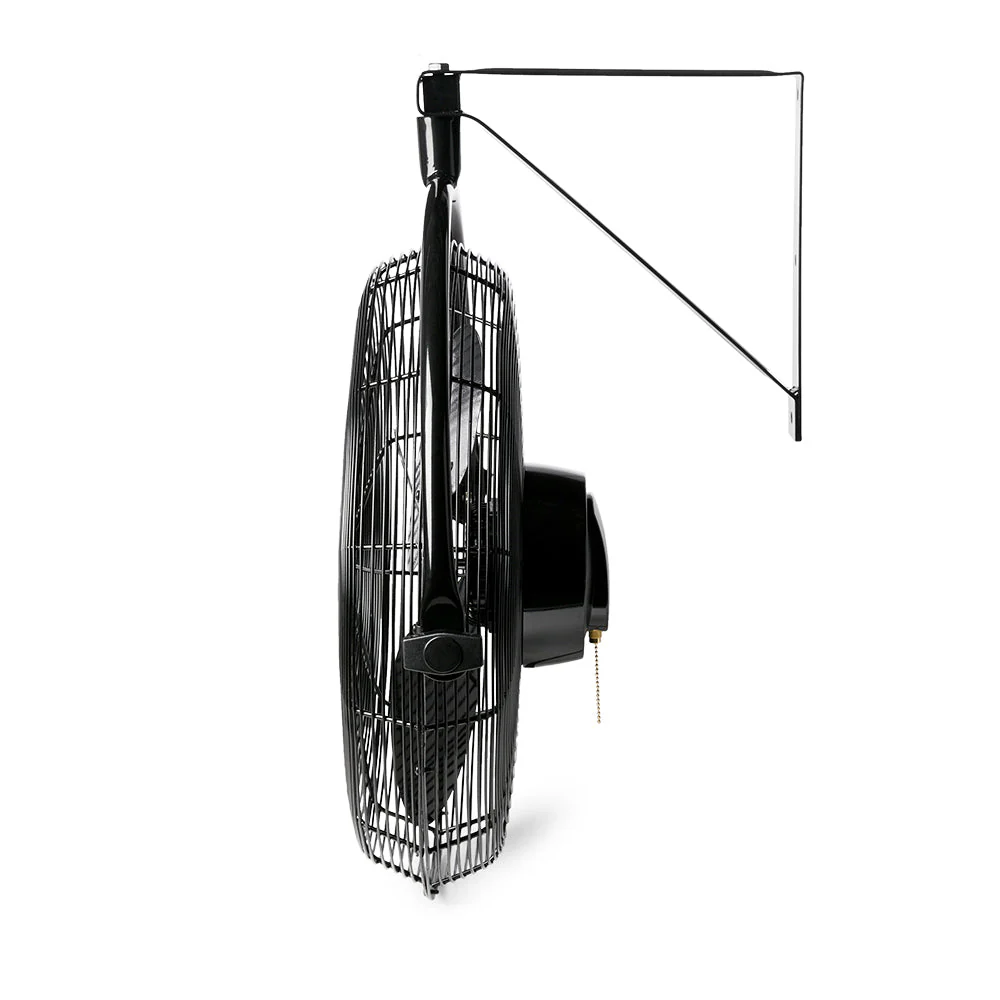 Air King 20" 1/6 HP 3-Speed Non-Oscillating Enclosed Steel Wall Mount Fan, Black - Image 6