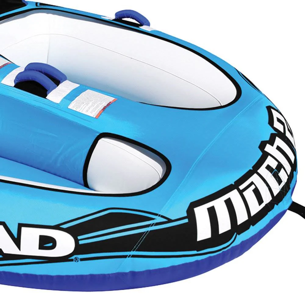 Airhead Mach 2 Inflatable 2 Rider Cockpit Lake Water Towable Tube, Blue (2 Pack) - Image 6