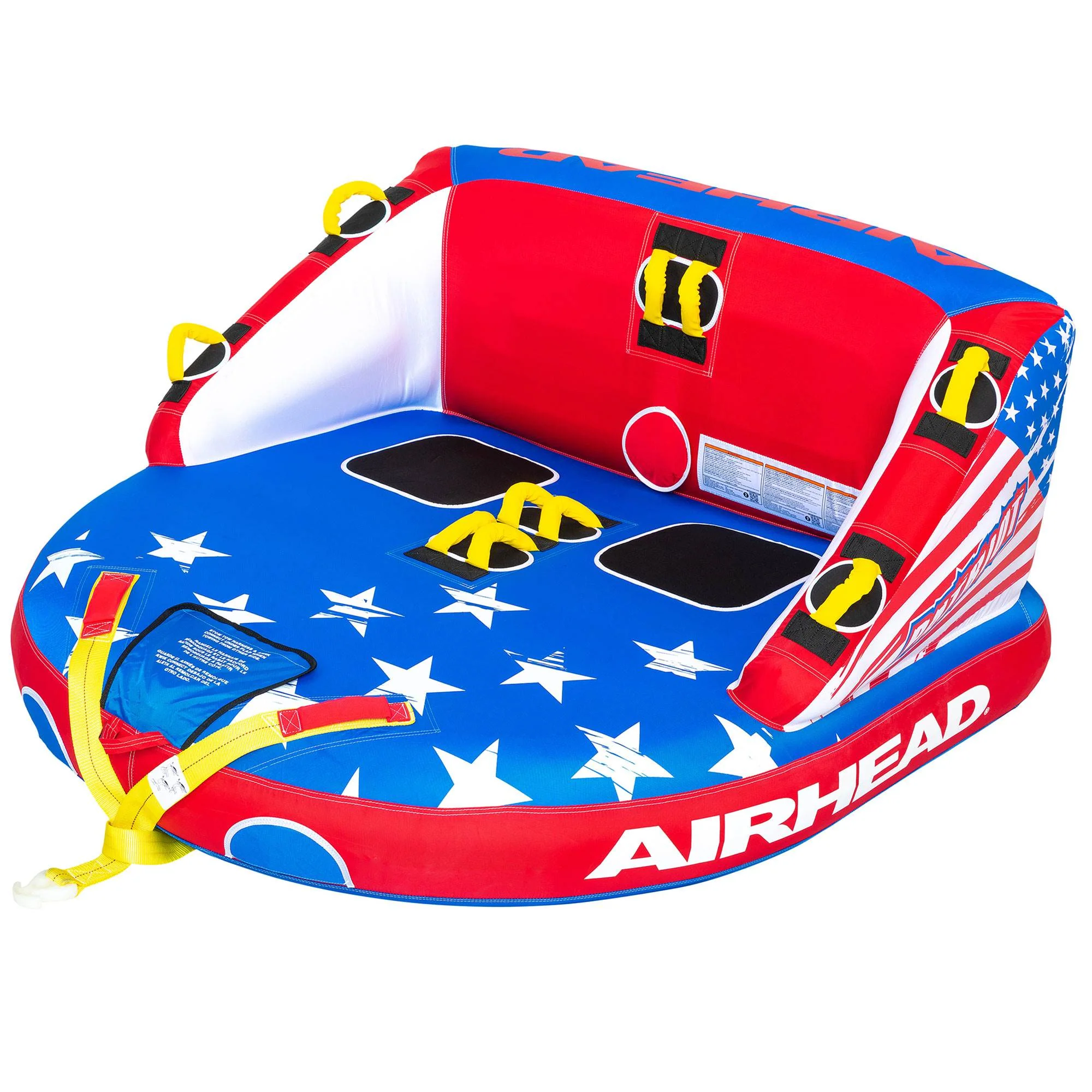 Airhead Patriot 2 Person Towable Kwik Connect Chariot Style Reversible Tube - Image 7