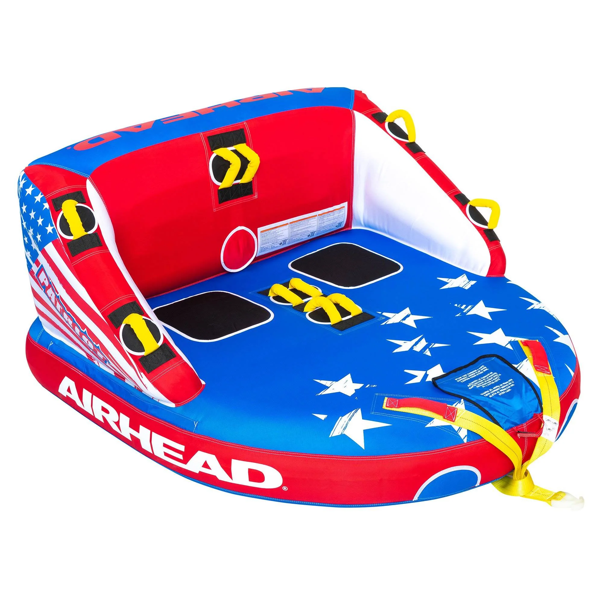Airhead Patriot 2-Person Towable Kwik-Connect Chariot Tube w/ 60-Foot Tow Rope - Image 2