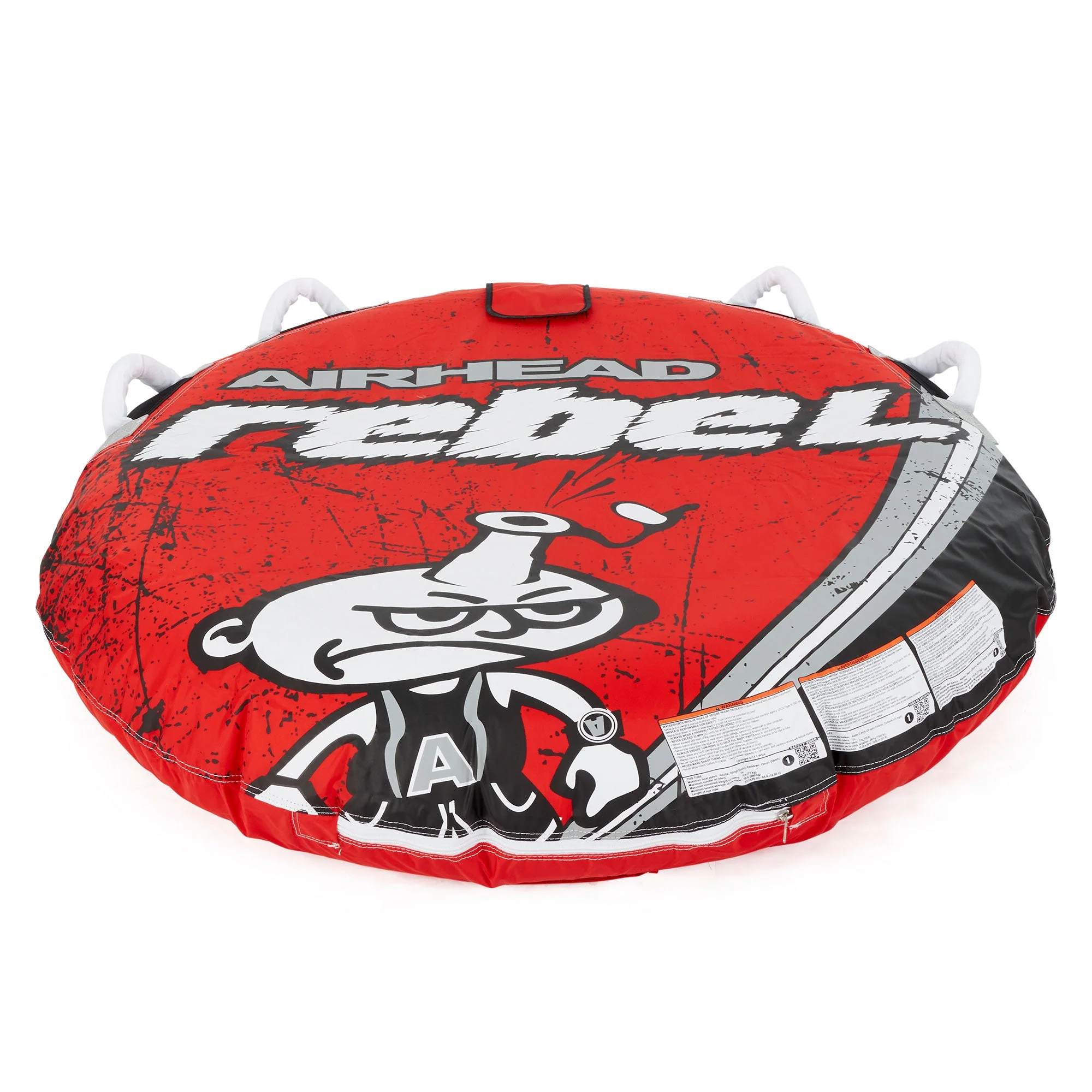 Airhead Rebel 54" 1 Person Durable Red Towable Tube Kit with Rope and 12V Pump - Image 8