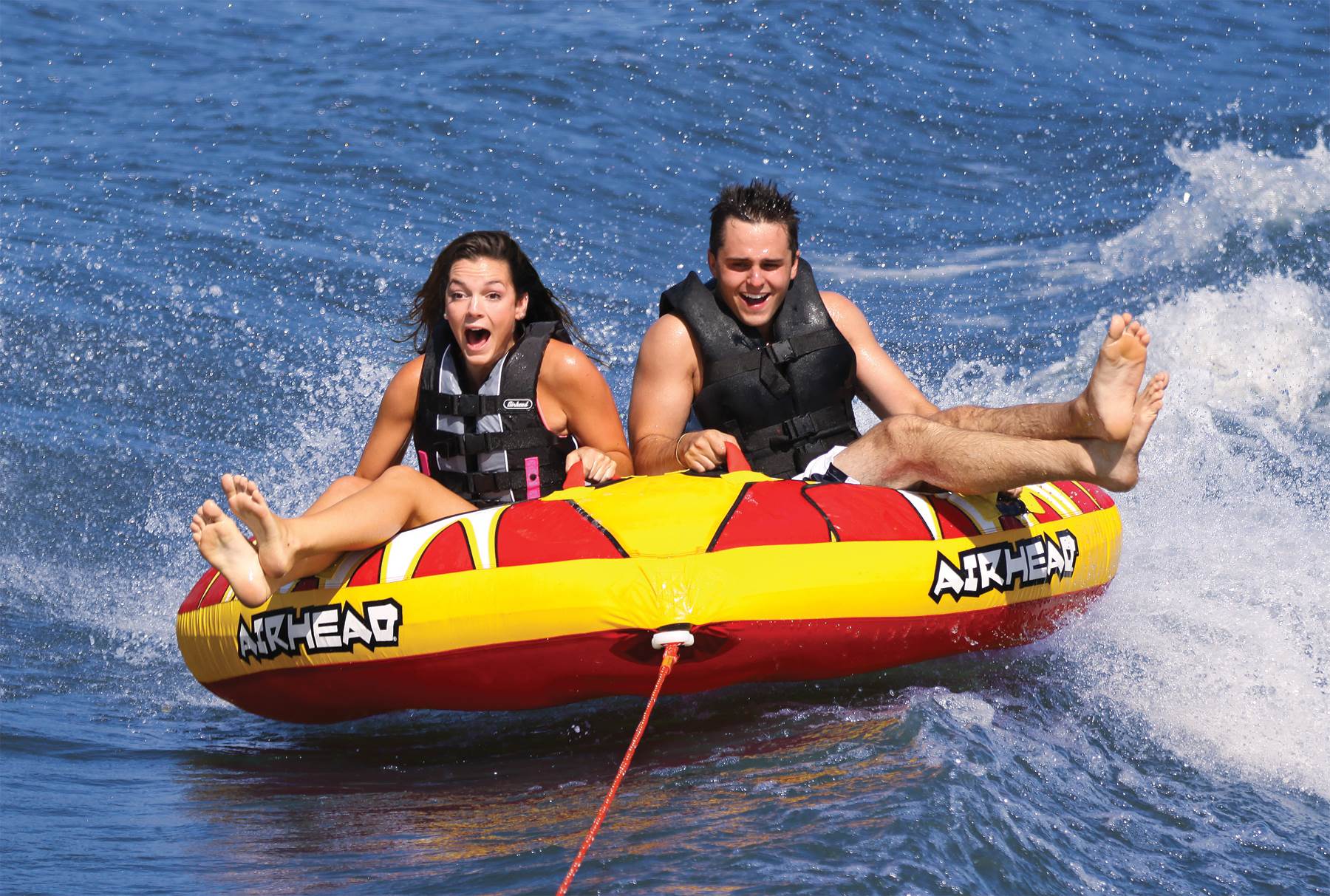 AIRHEAD Turbo Blast Inflatable Double Rider Towable Lake Boat Tube (2 Pack) - Image 3