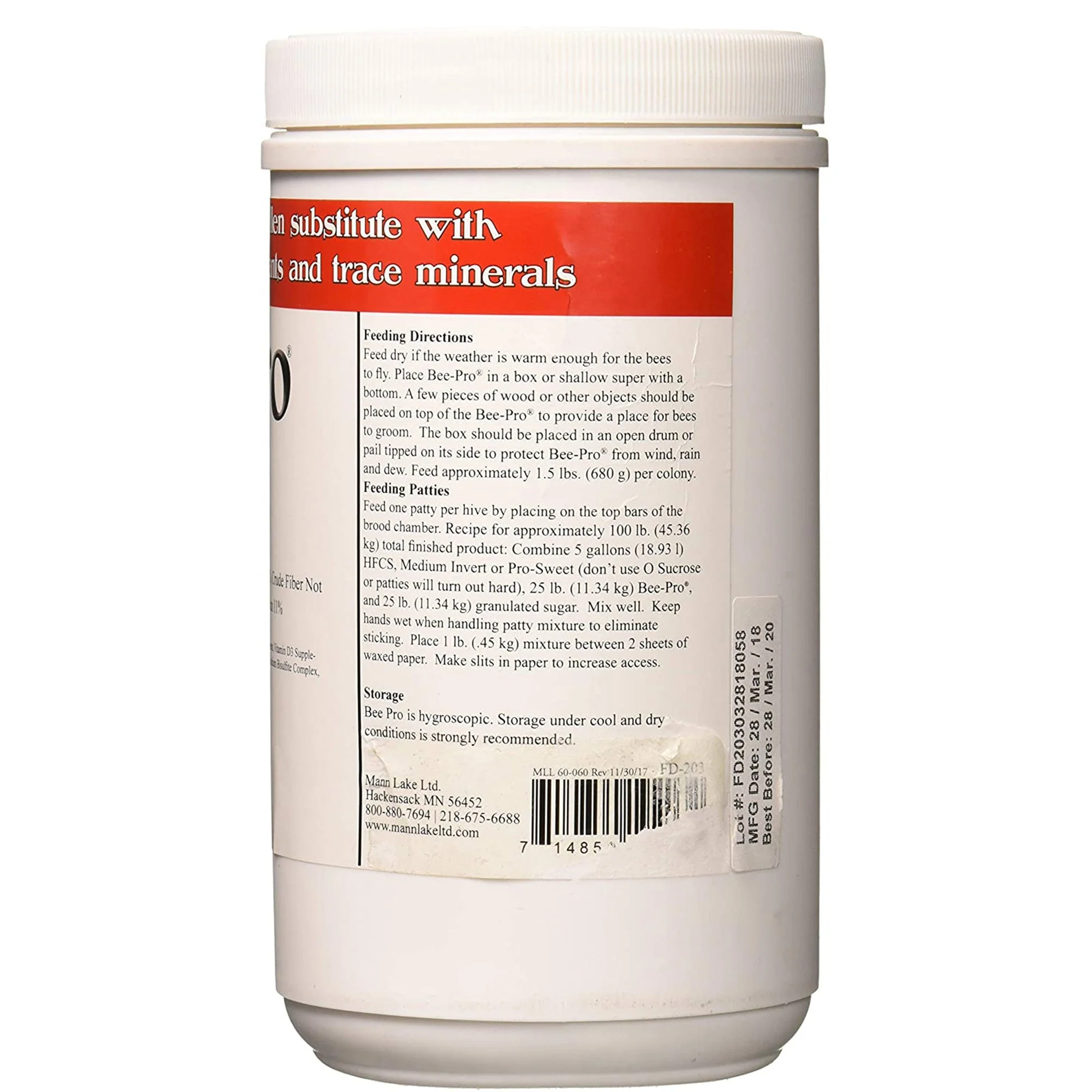 Allied Precision Industries POLLENSUB Pollen Substitute Powder for Bees, 1 Pound - Image 2
