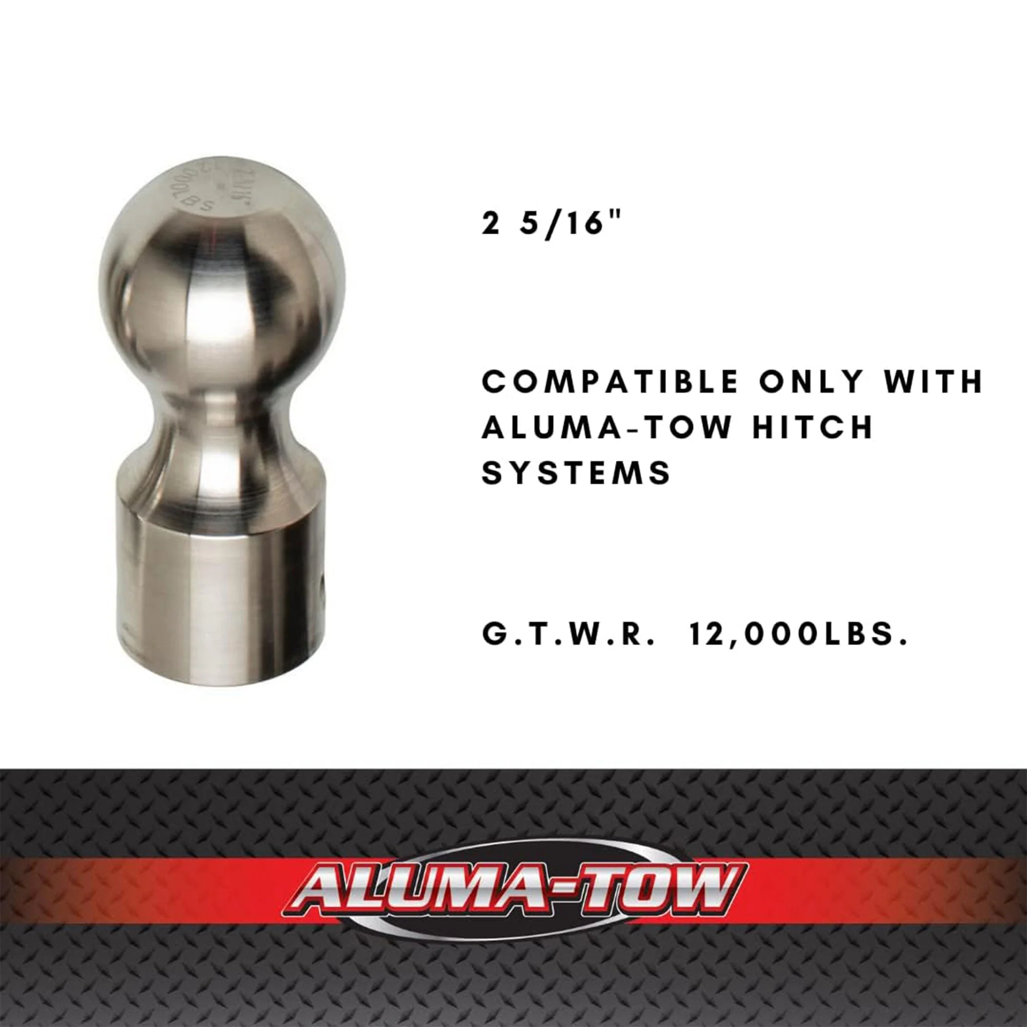 Aluma-Tow 2 5/16 Inch Powder Coated Hitch Ball Replacement, Stainless Steel - Image 6