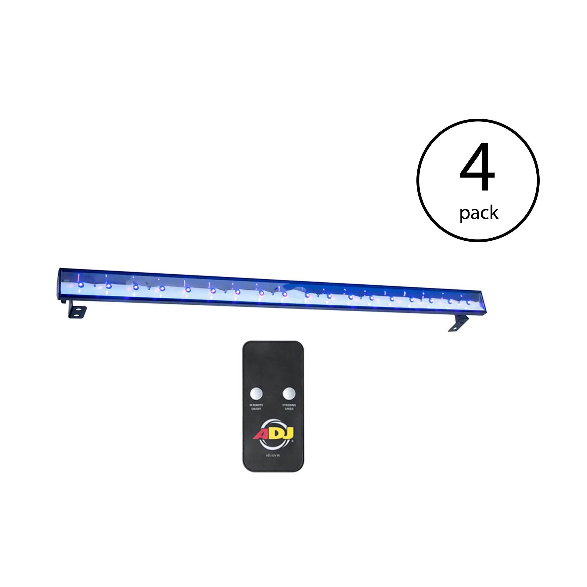 American DJ Eco UV Bar Plus IR Ultraviolet LED Black Light Wash Fixture (4 Pack) - Image 2