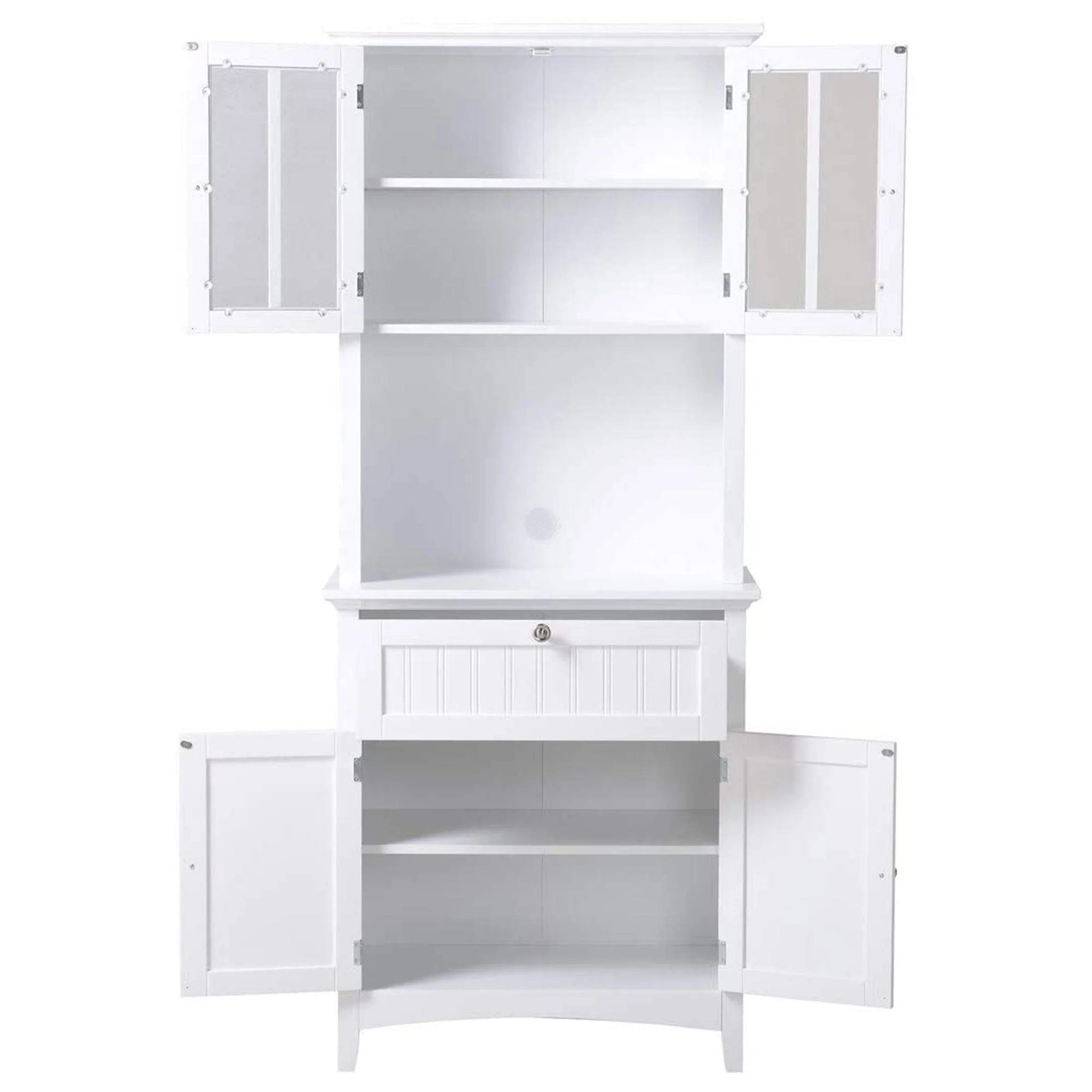 American Furniture Classics OS Home and Office Wooden Buffet and Hutch, White - Image 3
