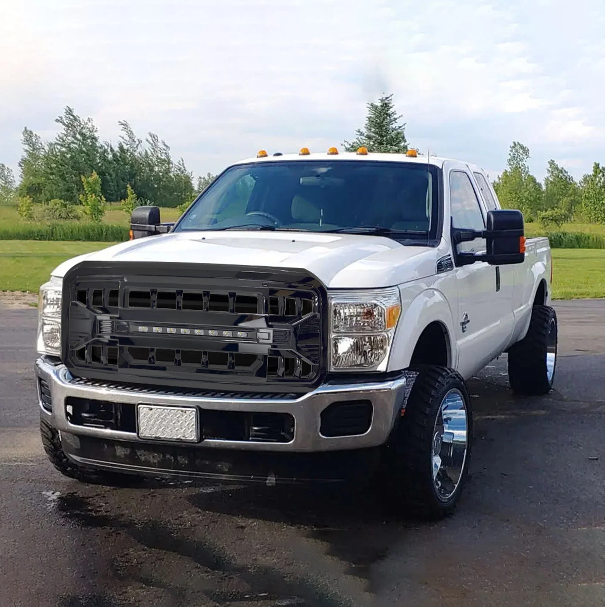 AMERICAN MODIFIED Armor Grille for 2011 to 2016 Ford F250 with Off Road Lights - Image 7