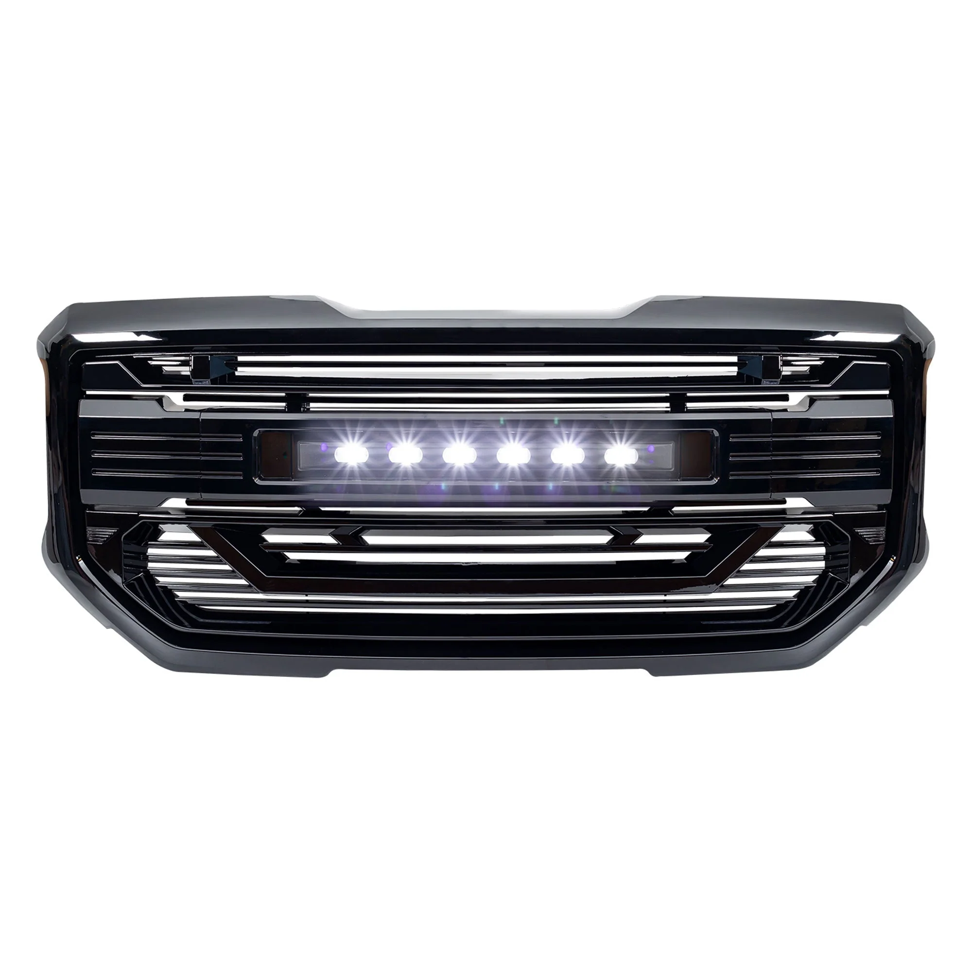AMERICAN MODIFIED Armor Grille for 2016 to 2018 GMC Sierra 1500, Glossy Black - Image 10