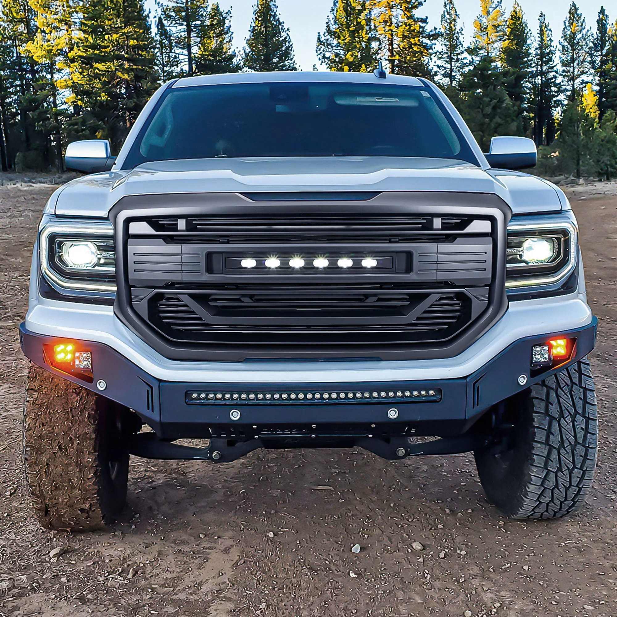 AMERICAN MODIFIED Armor Grille for 2016 to 2018 GMC Sierra 1500, Matte Black - Image 7