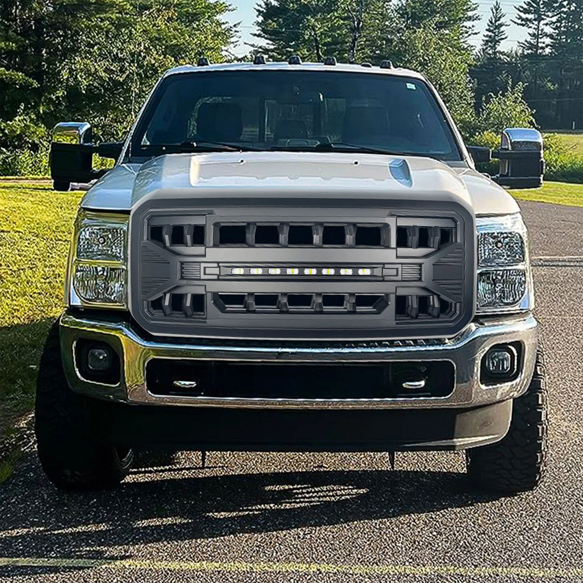 AMERICAN MODIFIED Armor Grille with Off Road Lights for 11-16 Ford Super Duty - Image 8
