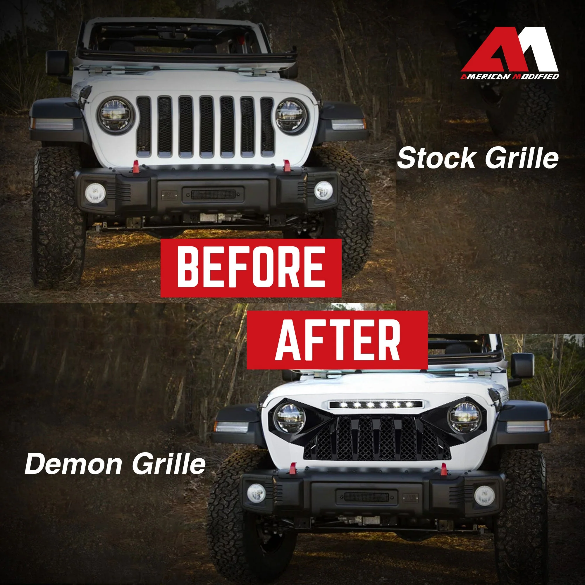 AMERICAN MODIFIED Demon Grille Compatible w/2018-2023 Wrangler JL & Gladiator JT - Image 5