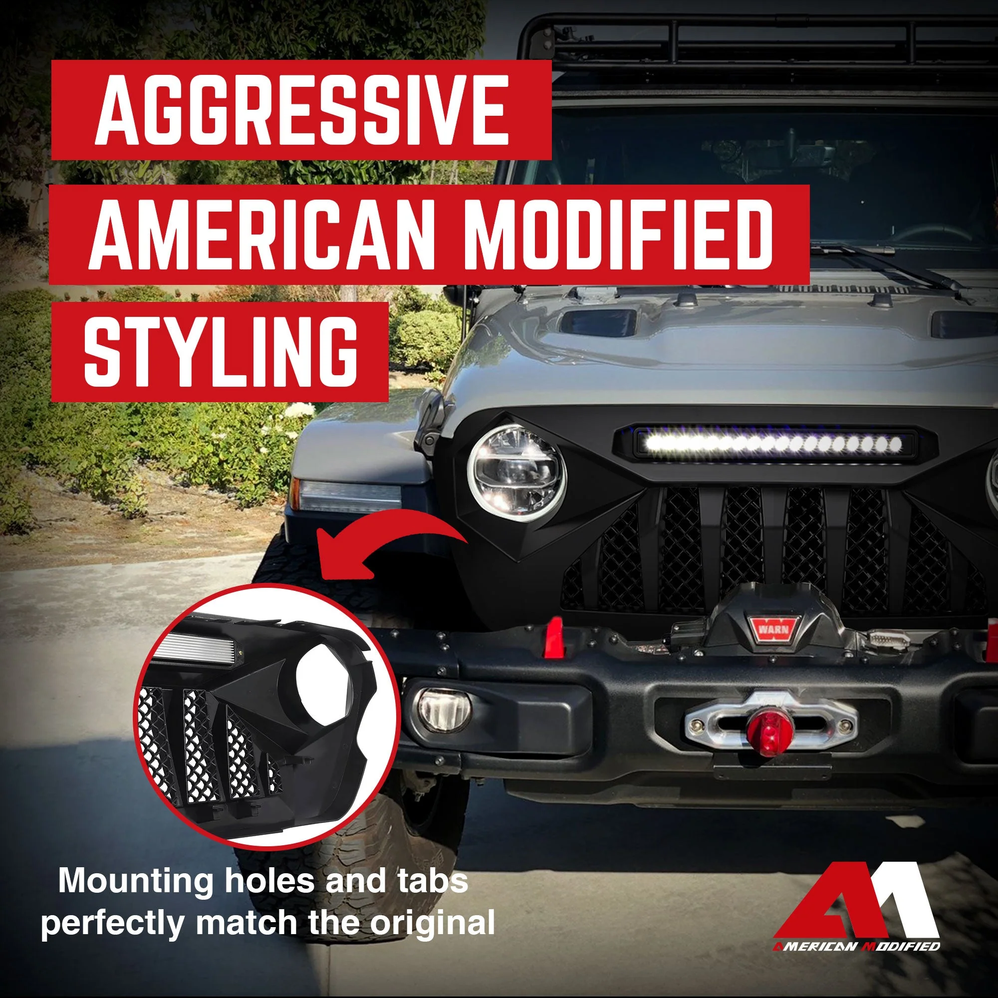 AMERICAN MODIFIED Demon Grille Compatible with 18-21 Wrangler JL & Gladiator JT - Image 3