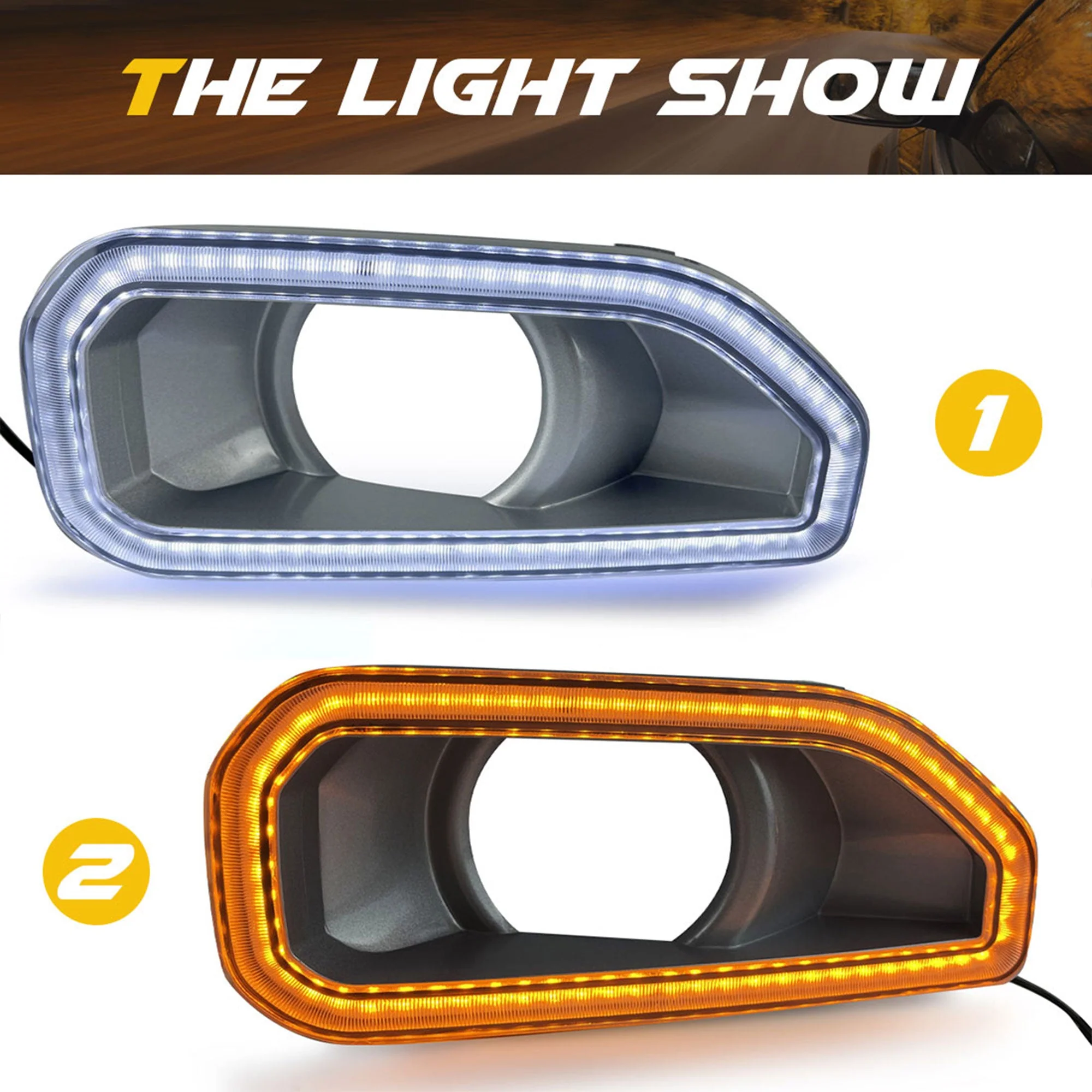 AMERICAN MODIFIED Fog Light Covers w/Turn Signal for 2018-2024 Jeep Wrangler JL - Image 4
