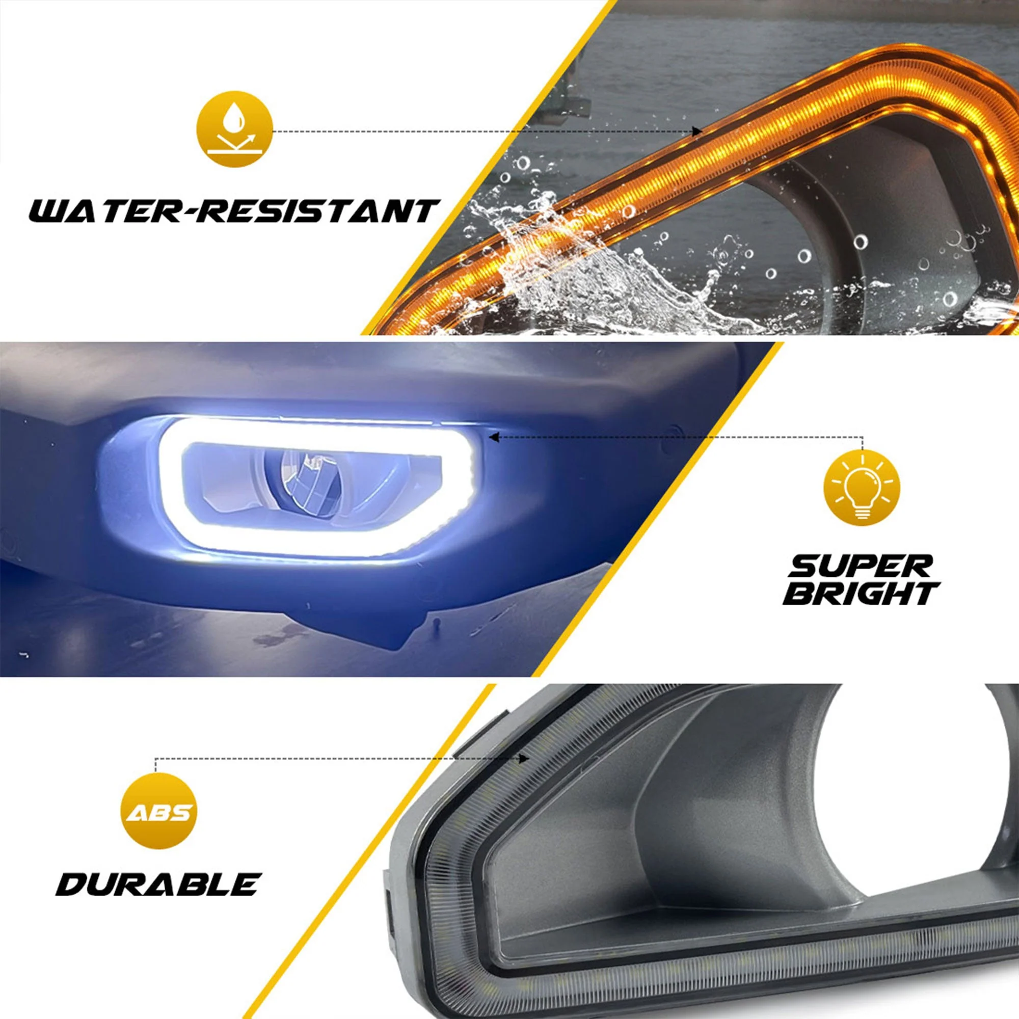 AMERICAN MODIFIED Fog Light Covers w/Turn Signal for 2018-2024 Jeep Wrangler JL - Image 5