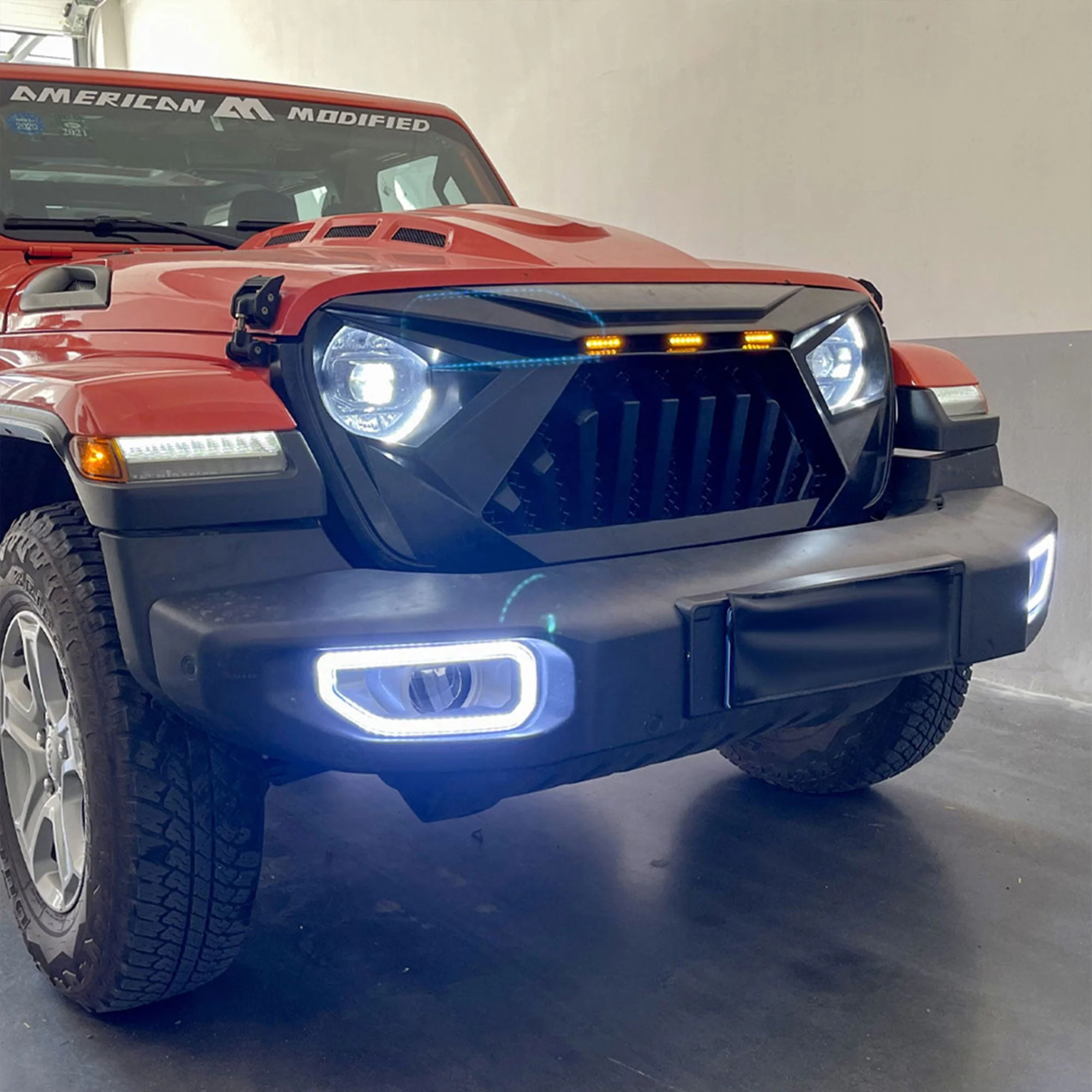AMERICAN MODIFIED Fog Light Covers w/Turn Signal for 2018-2024 Jeep Wrangler JL - Image 7