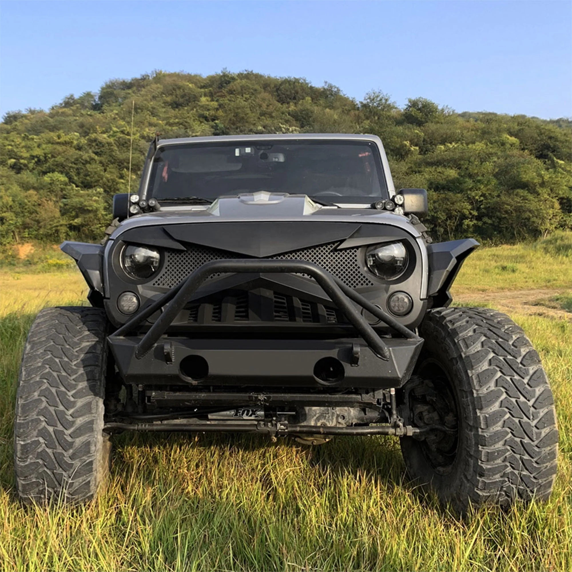American Modified Front Hawke Grille for 2007 to 2018 Jeep Models, Matte Black - Image 7