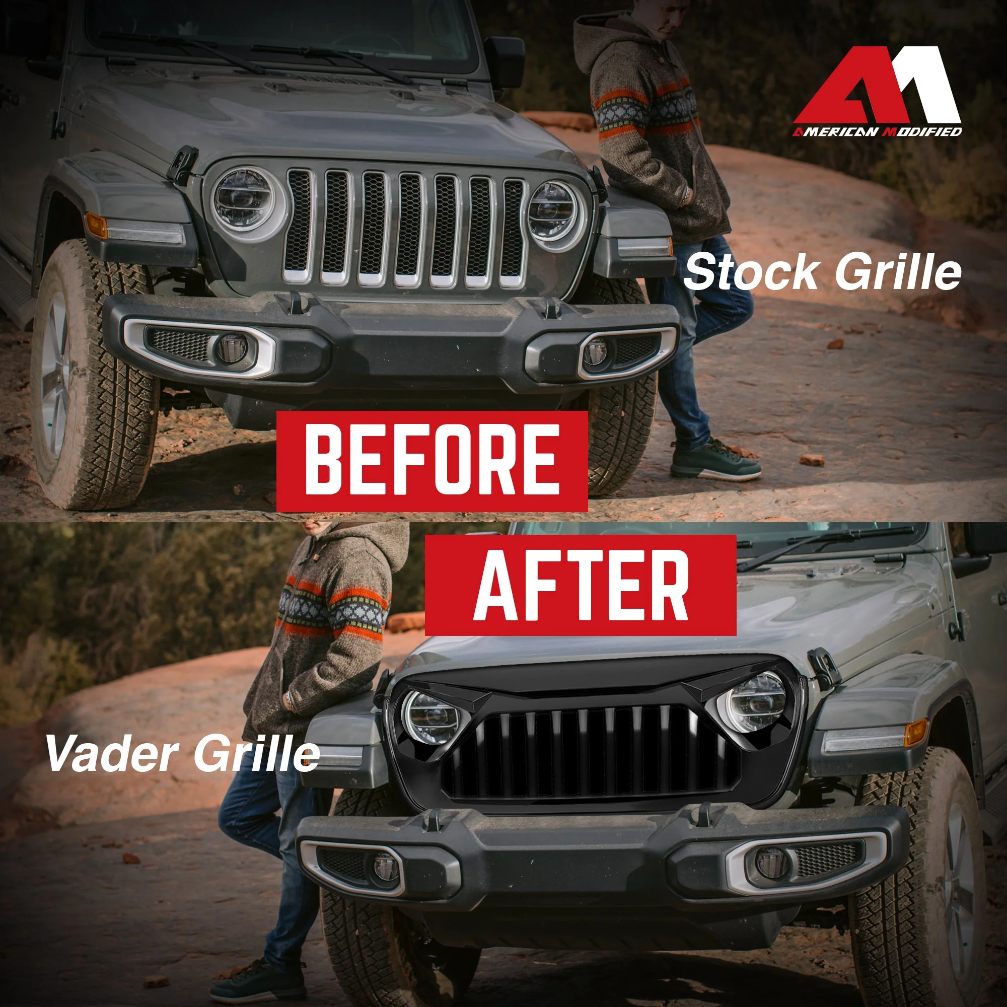 AMERICAN MODIFIED Front Mesh Grille for 2018+ Jeep Wrangler JL & Gladiator JT - Image 4