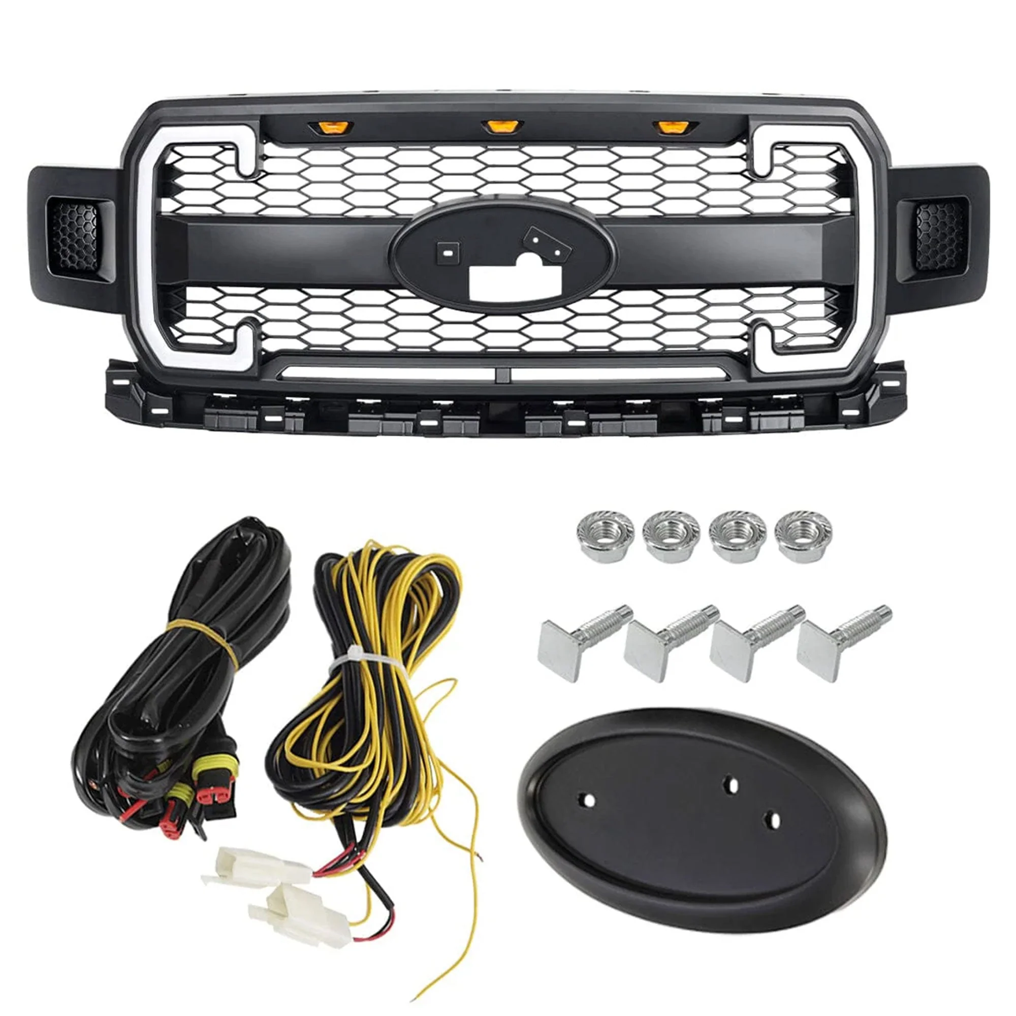 AMERICAN MODIFIED Raptor Style Mesh Grille for 2018-2020 Ford F150, Matte Black - Image 10