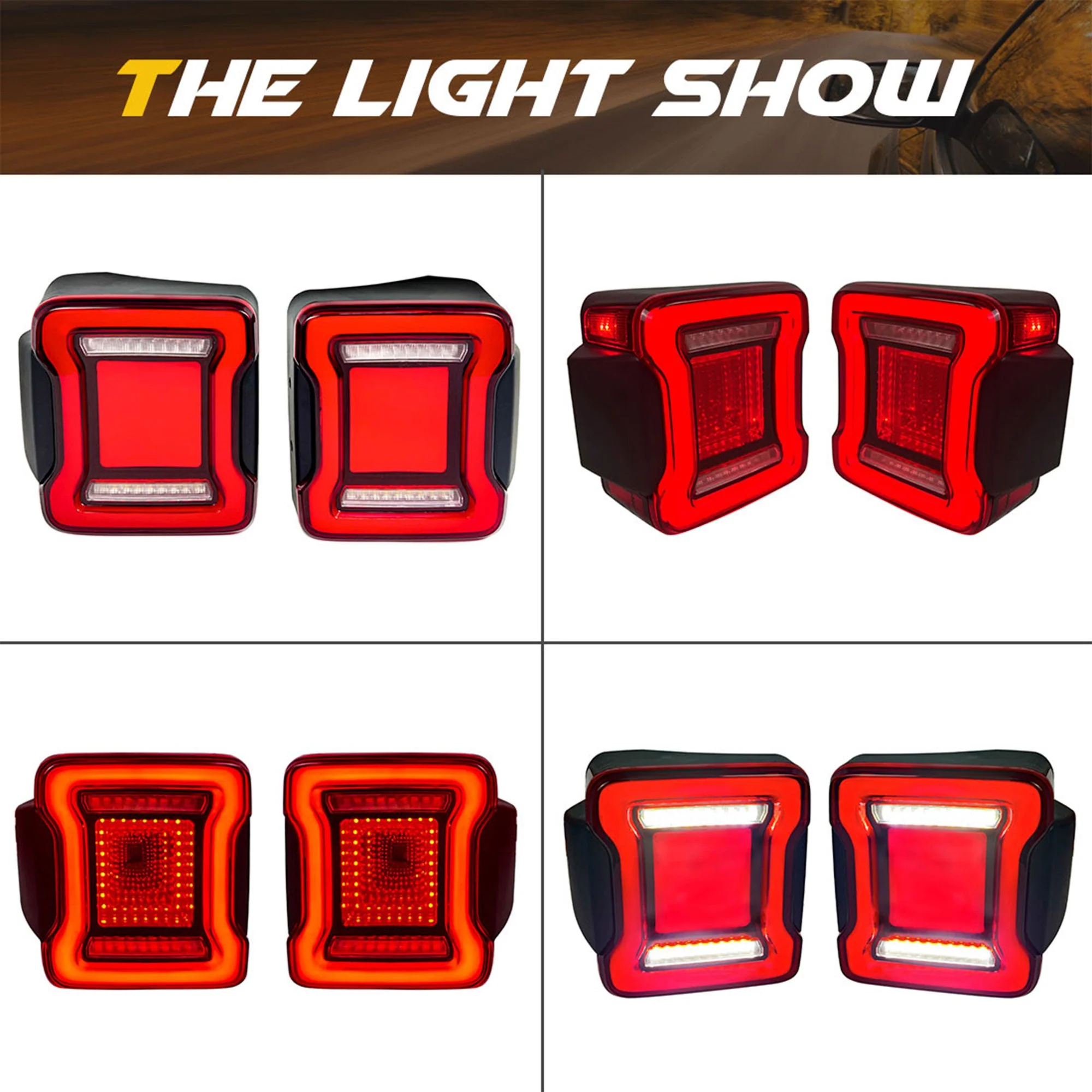 AMERICAN MODIFIED Red V2 Tunnel Tail Lights for 2007-2018 Jeep Wrangler JK/JKU - Image 6