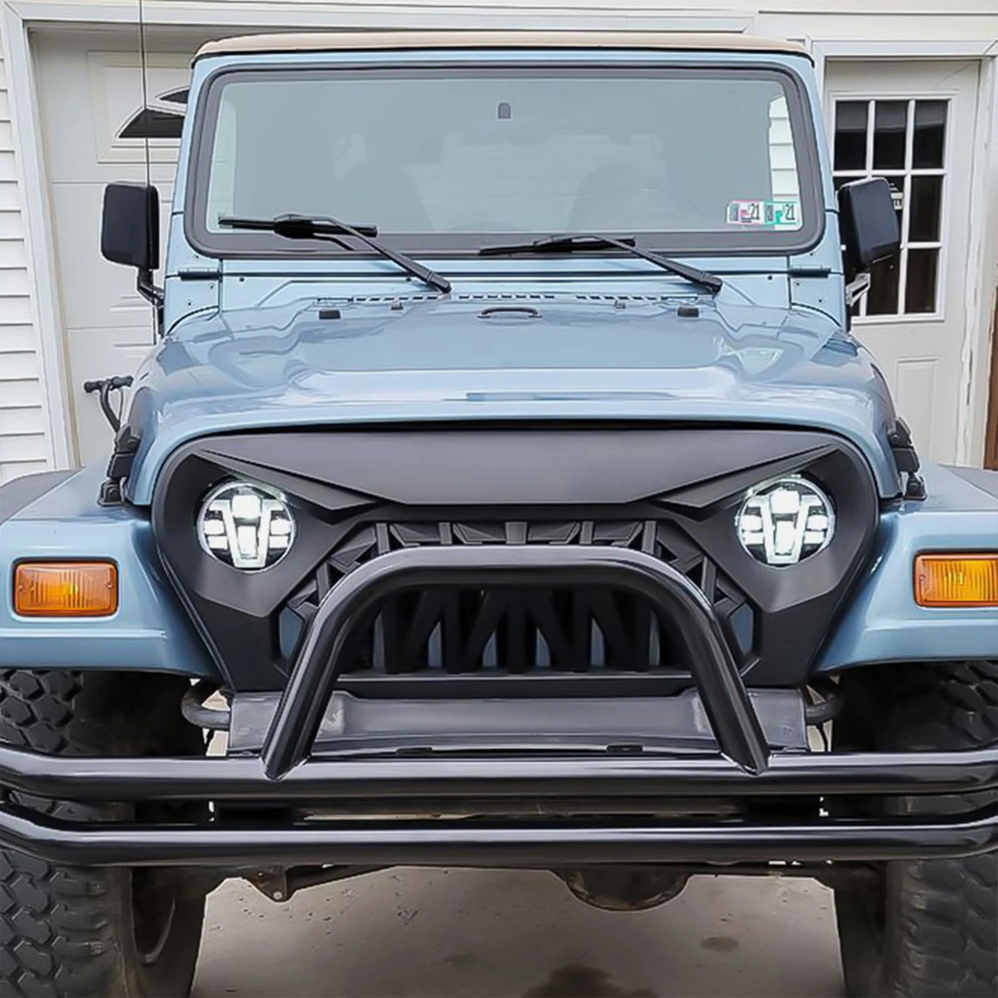 AMERICAN MODIFIED Shark Grille Compatible w/ 1997-2006 Jeep Wrangler TL or LJ - Image 12