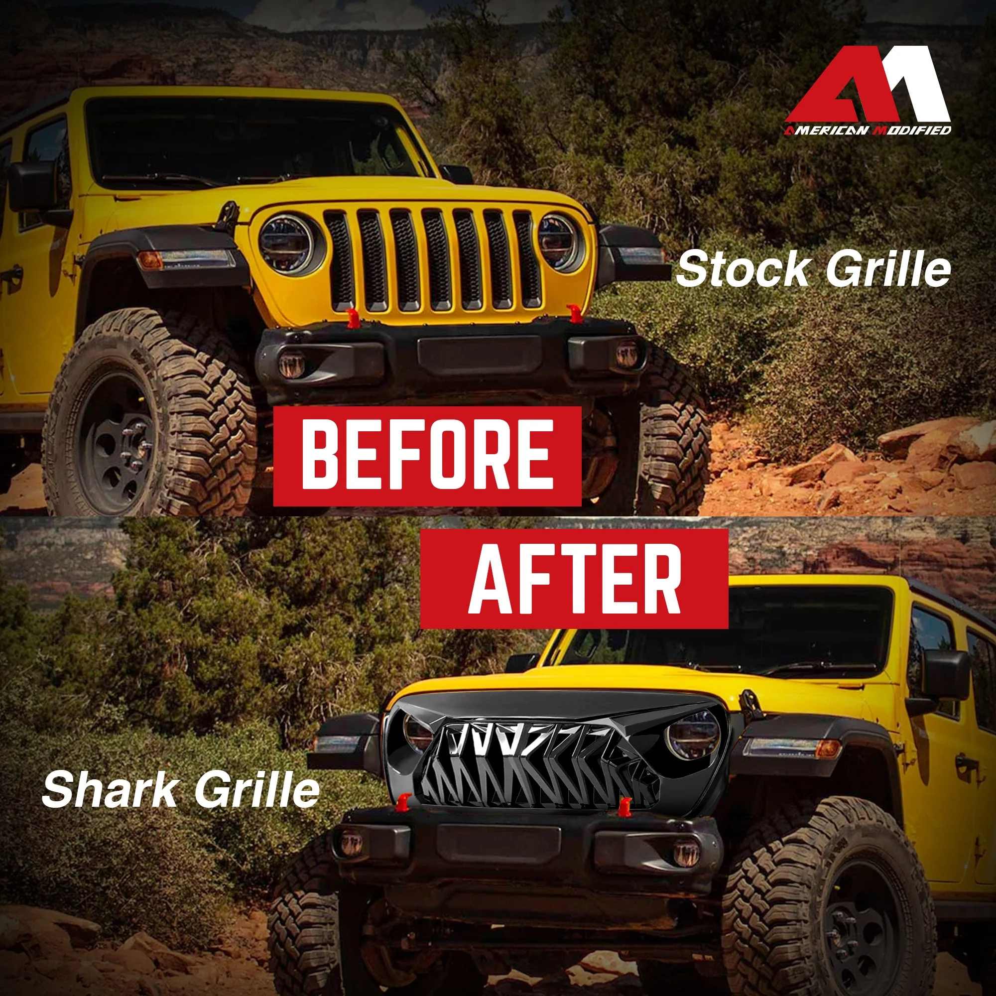 AMERICAN MODIFIED Shark Grille for 2018+ Jeep Wrangler JL & 2020+ Gladiator JT - Image 6