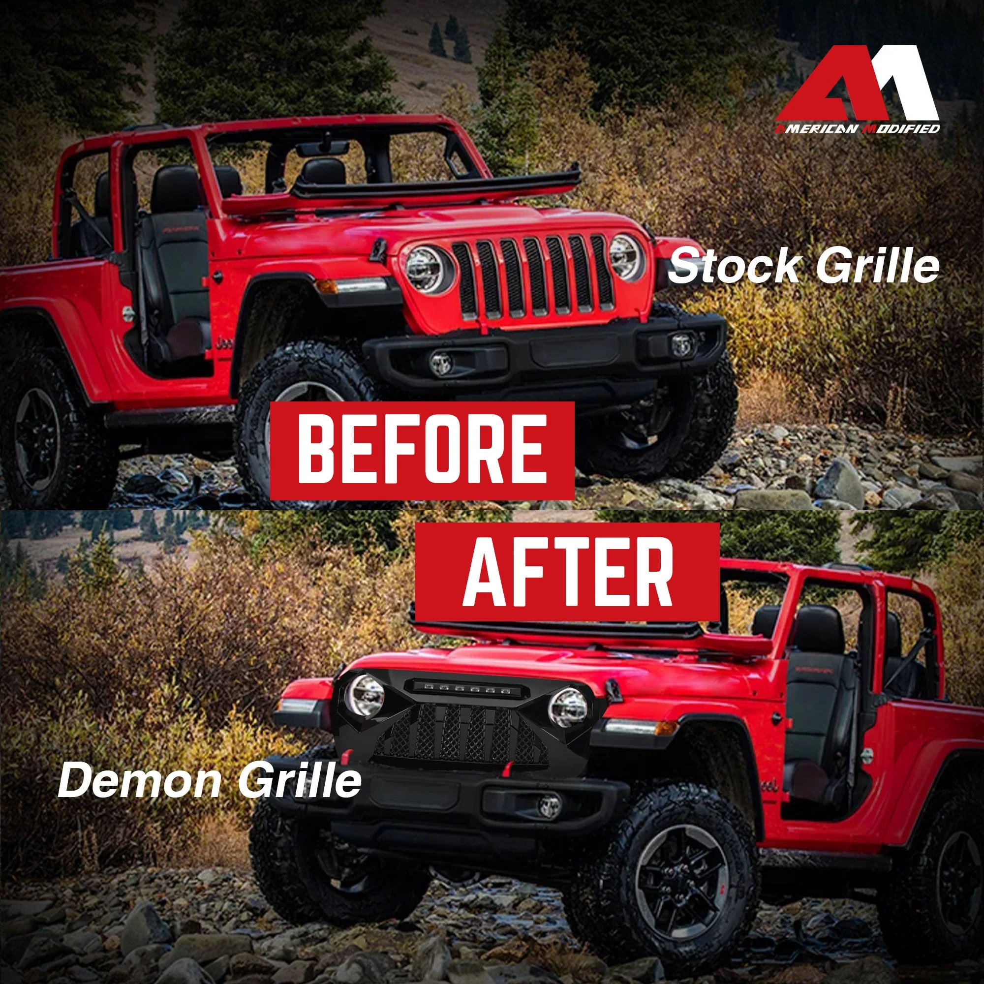 AMERICAN MODIFIED Shark Grille for 2018+ Wrangler JL & 2020+ Gladiator JT - Image 6