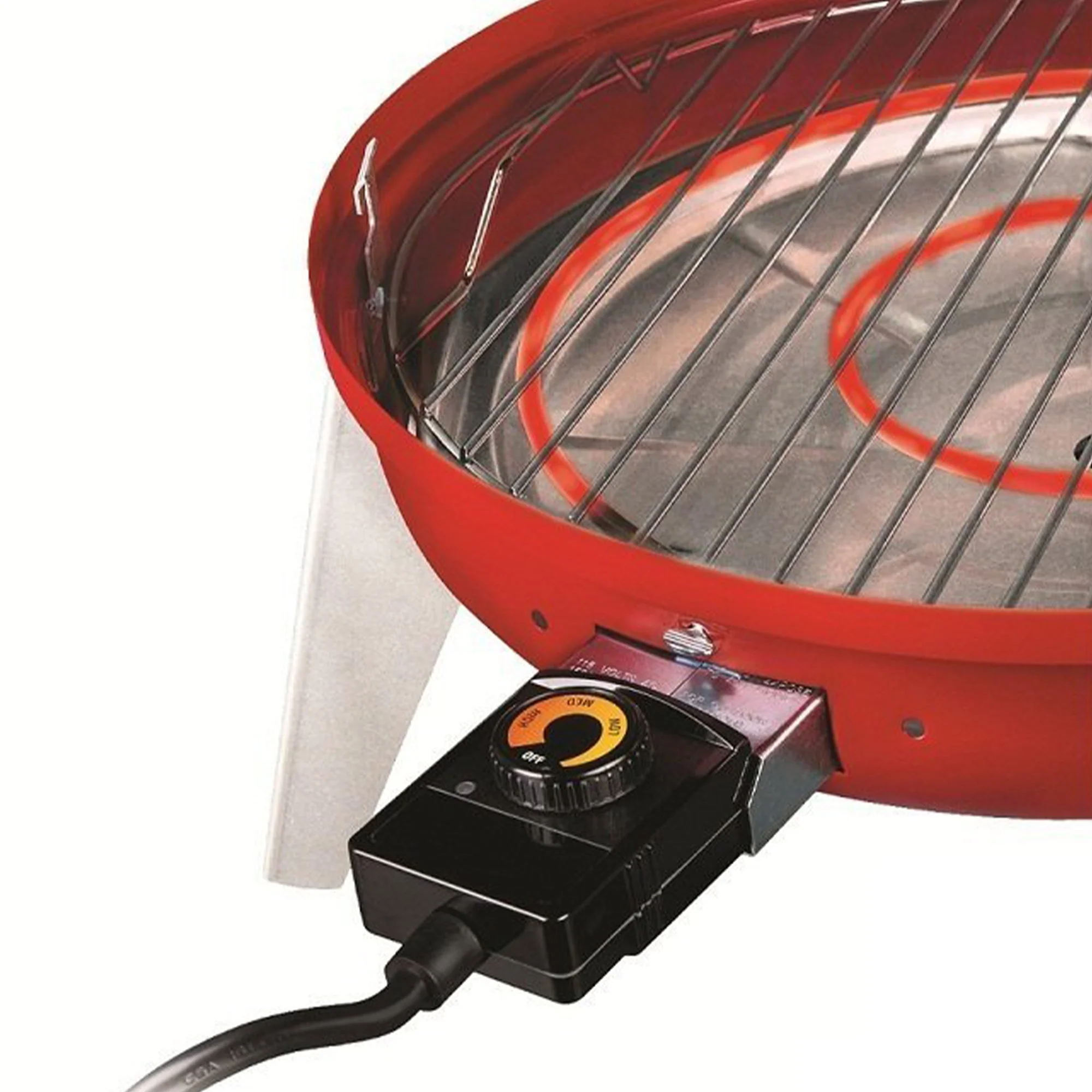 Americana Wherever Grill Dual-Fuel Portable Electric and Charcoal BBQ Grill, Red - Image 6