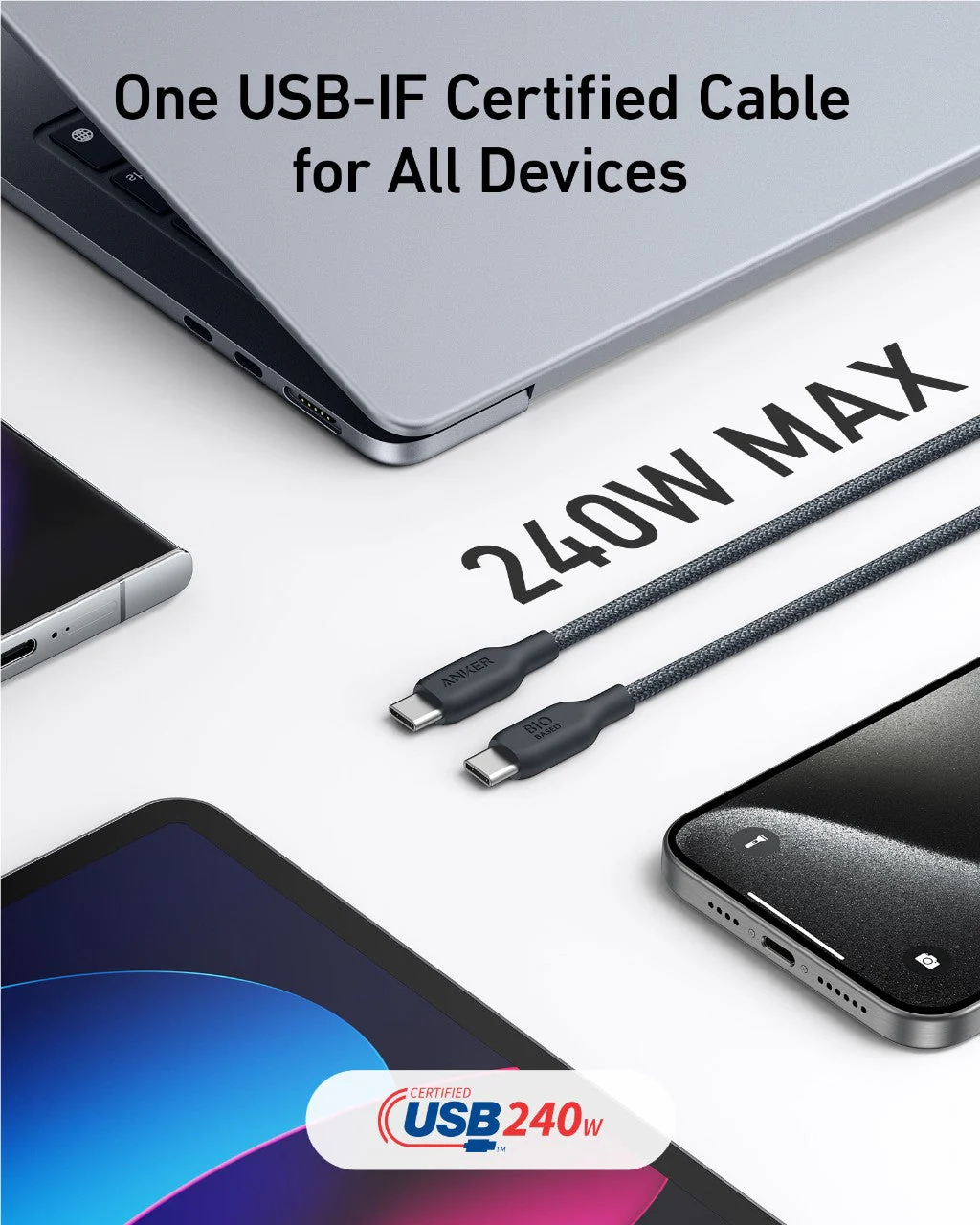 Anker <b>543</b> USB C to USB C Cable (240W, 10 ft) - Image 2