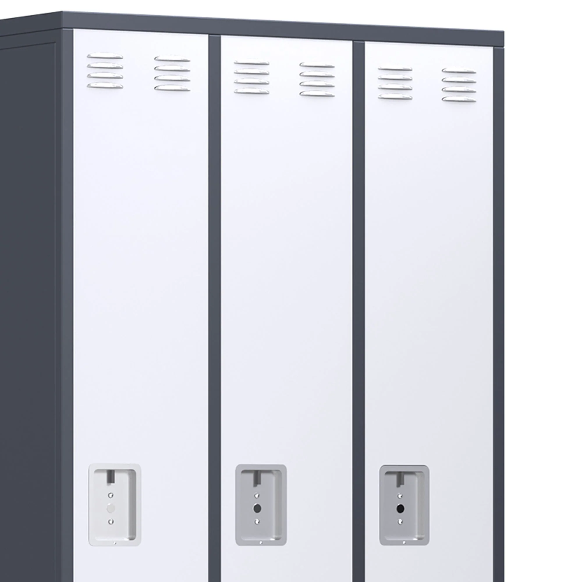 AOBABO 3 Door Steel Storage Cabinet Metal Locker for Office or Bedroom, Gray - Image 8
