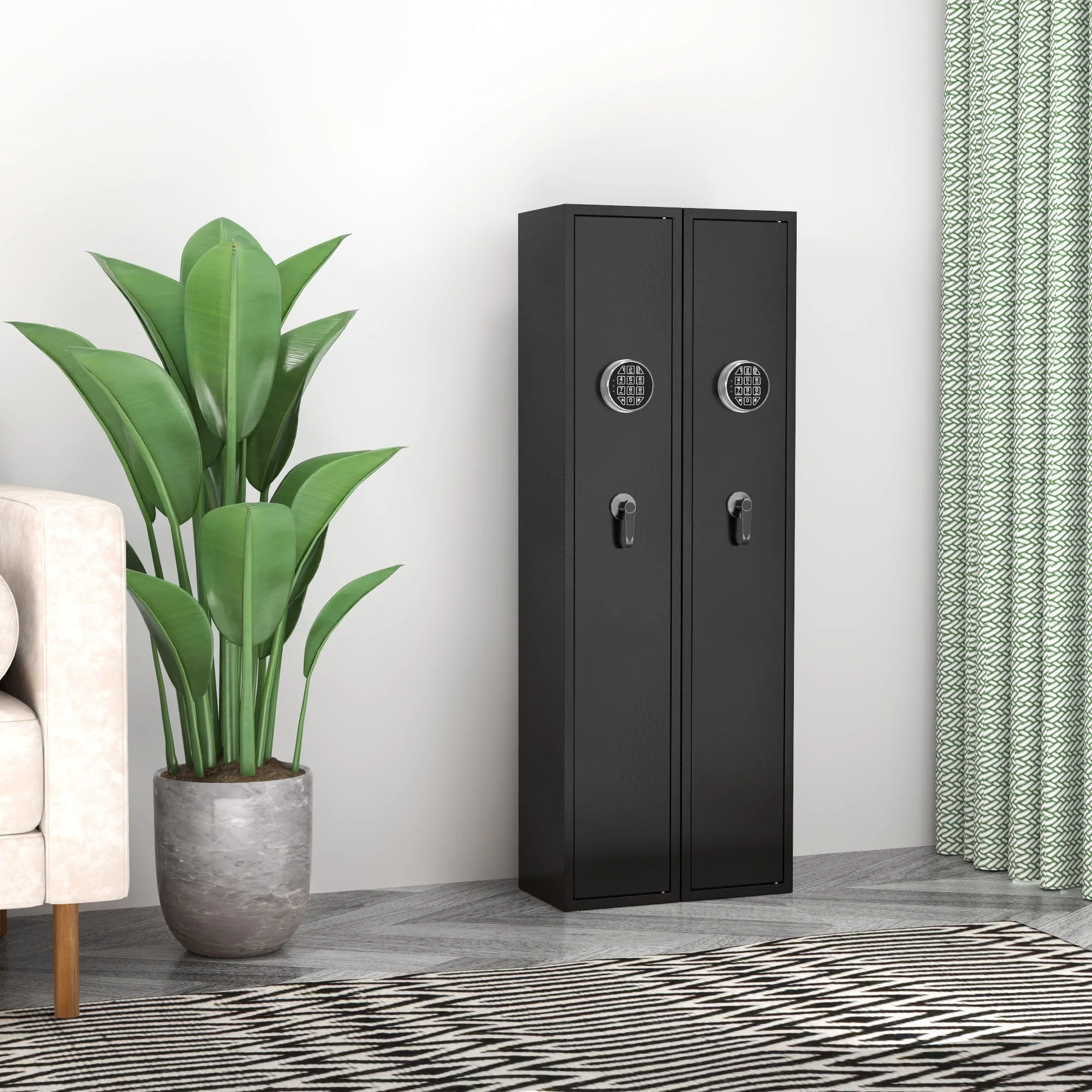 AOBABO 3-Rifle Gun Safe w/ Keypad Lock, Security Cabinet Long Safes Gun Cabinet - Image 6