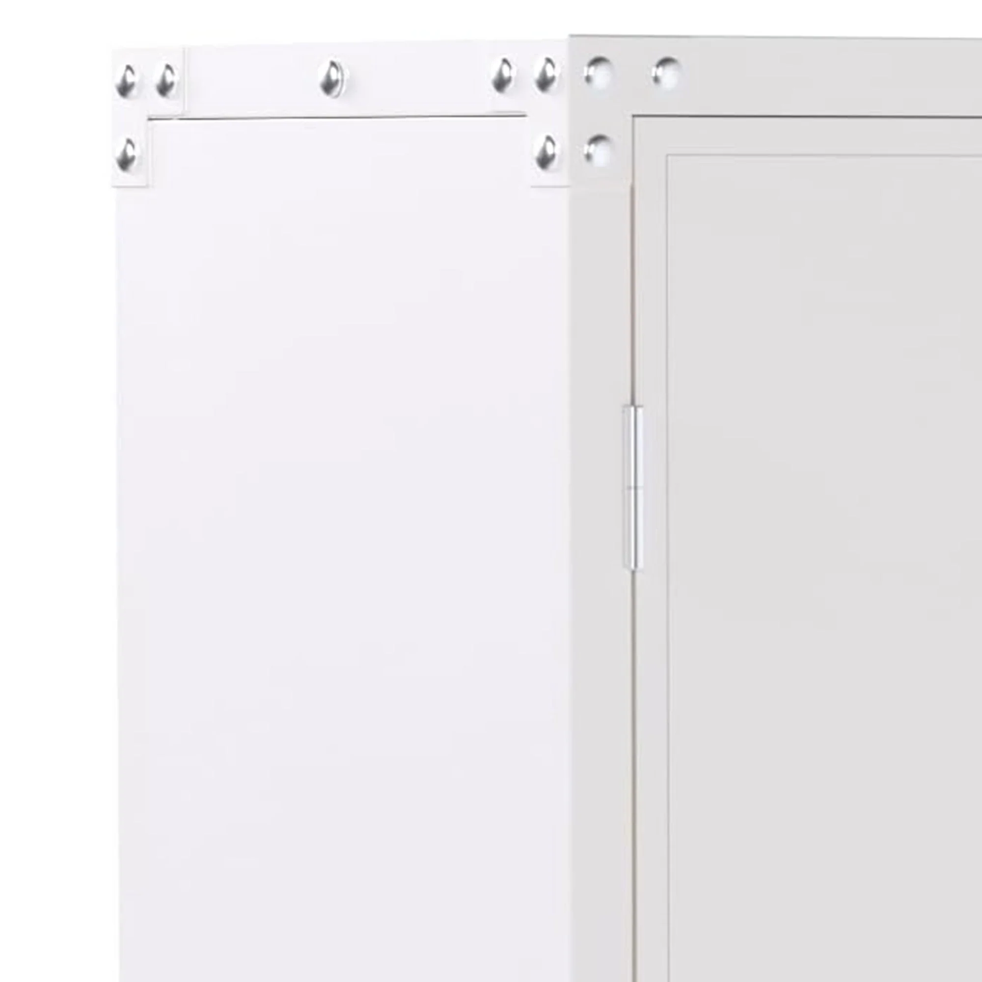 AOBABO Durable & Lockable Storage Cabinet w/Adjustable Shelves and Wheels, White - Image 3