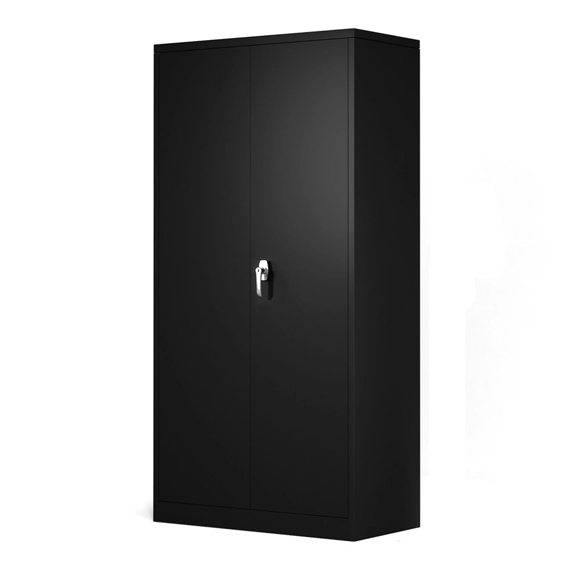 AOBABO Metal Storage Cabinet with 3 Adjustable Shelves and 1 Cloth Rail, Black - Image 10