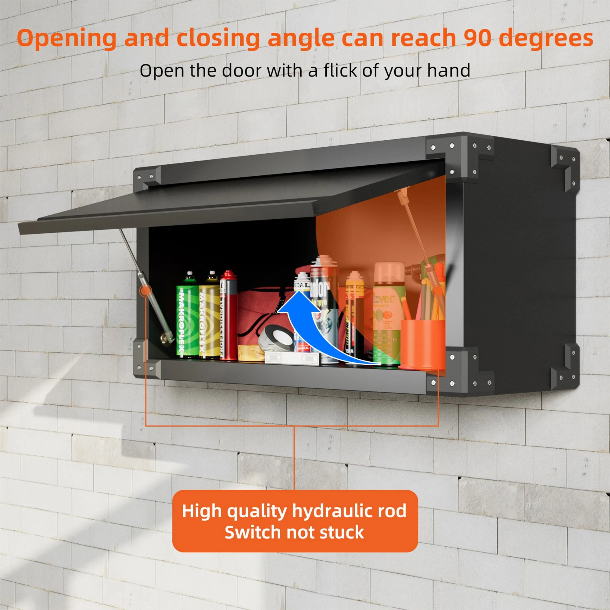 AOBABO Small Wall Mounted Metal Storage Cabinet Organizer with Flip Door, Black - Image 5