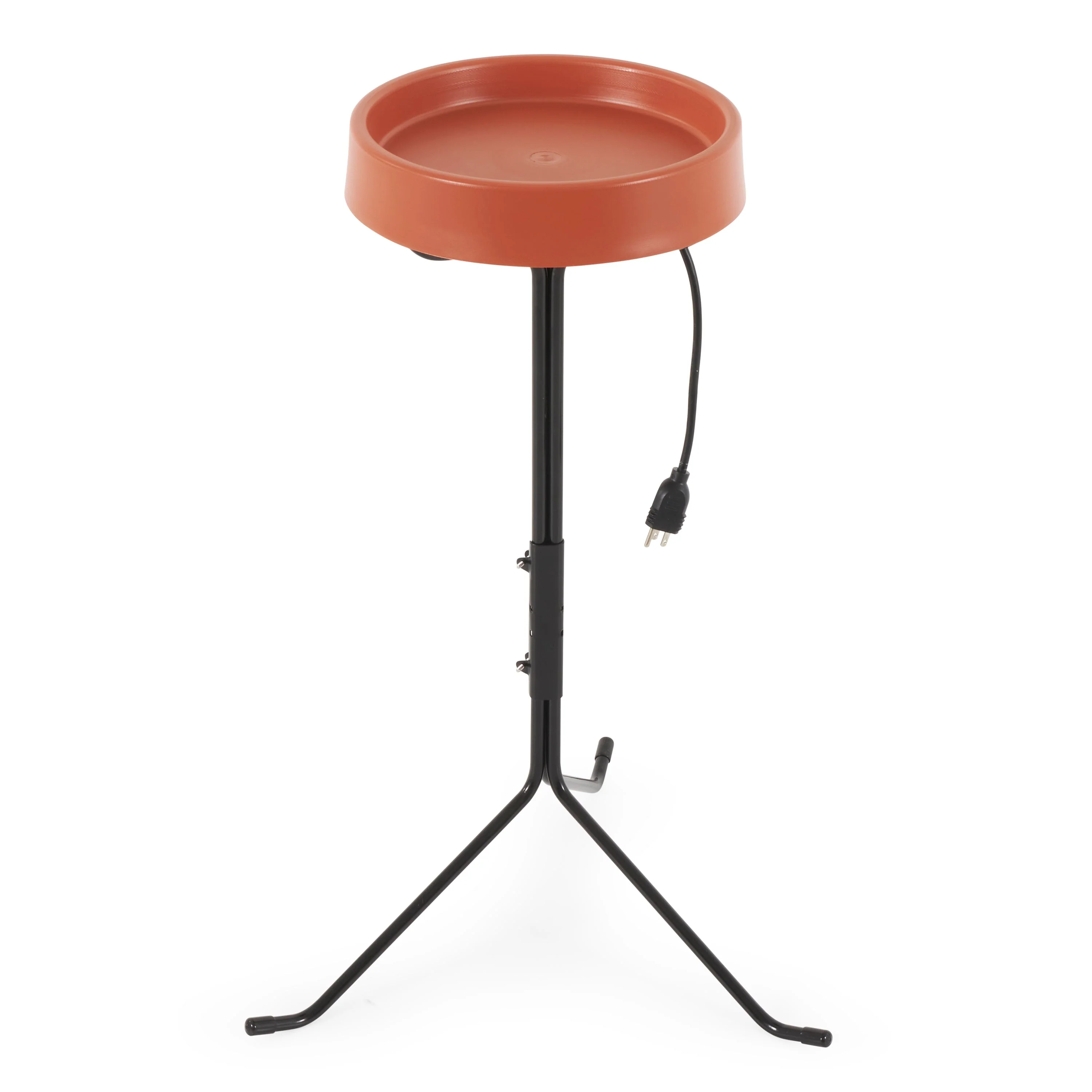 API Weather Resistant Heated Bird Bath with Round Basin and Metal Stand, Black - Image 2