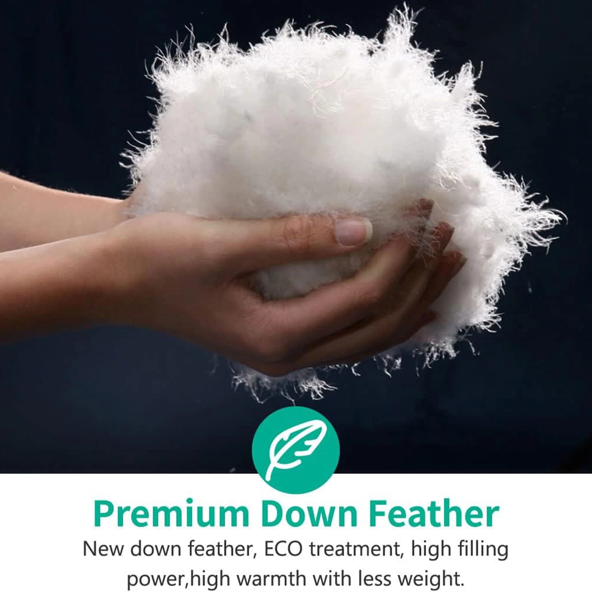 APSMILE 90 x 106 In King Sized All Season Feathers Down Cotton Comforter, White - Image 7
