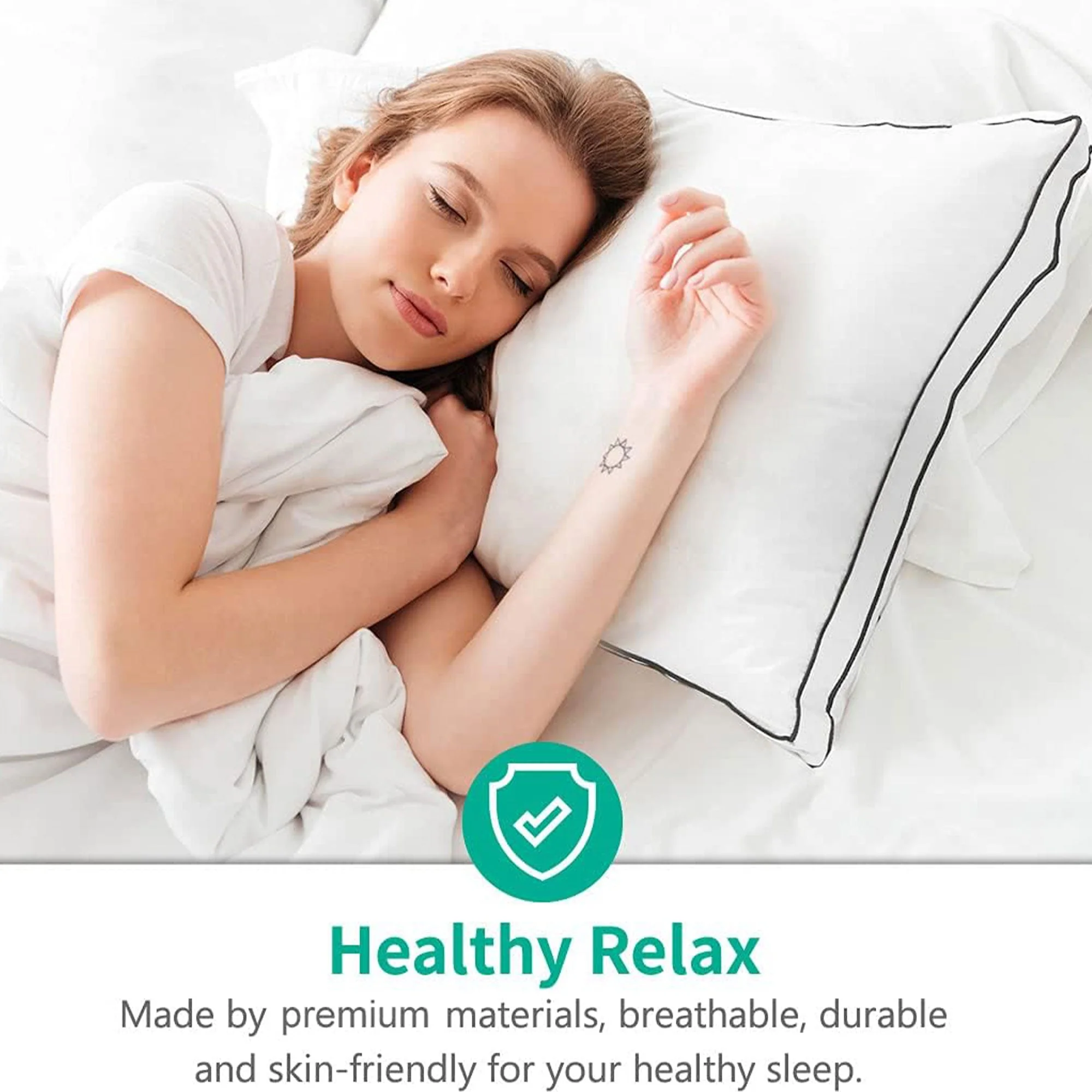 APSMILE Goose Feathers and Down Pillow with Gusseted Pillow Inserts for Sleeping - Image 6