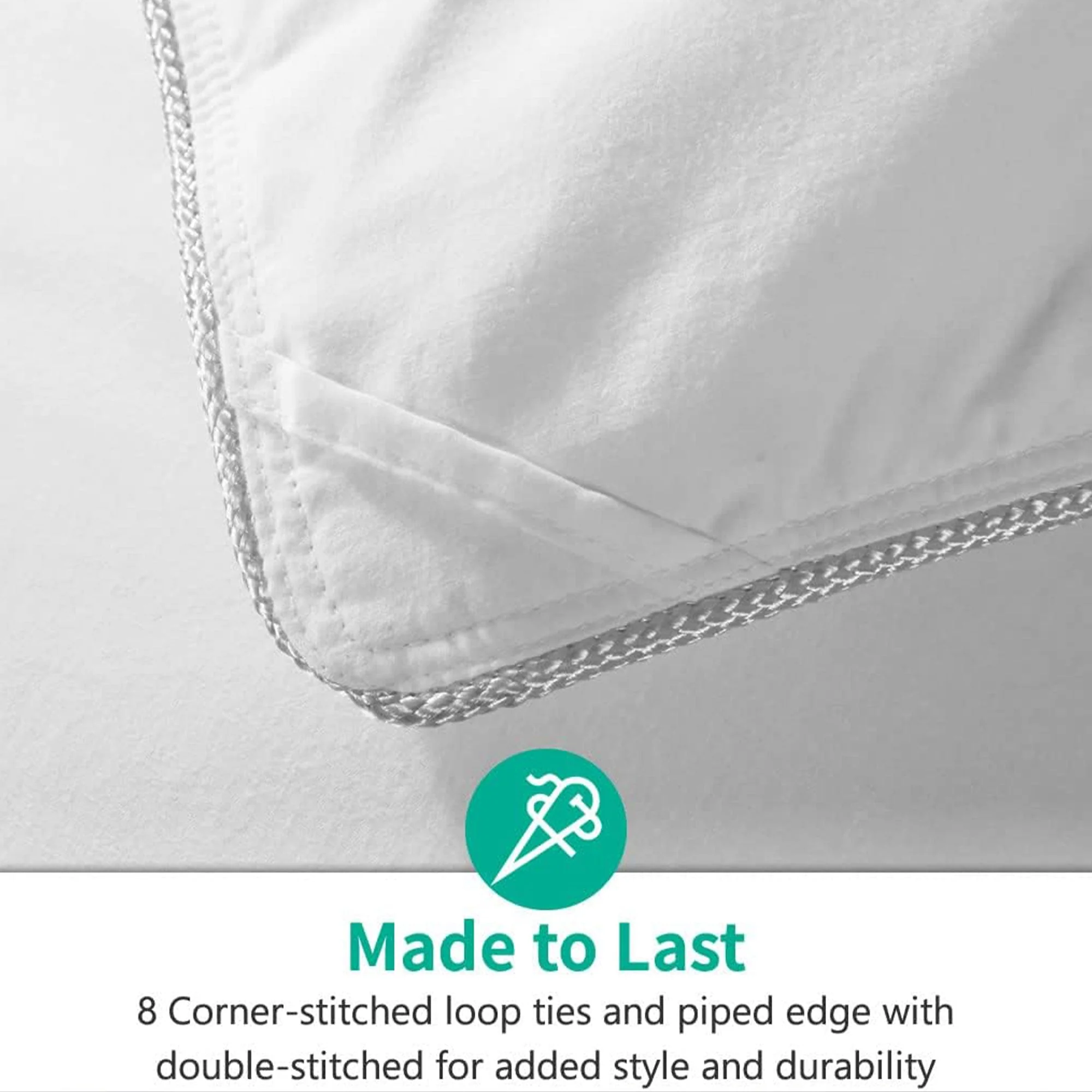 APSMILE Luxurious Feathers Down California King Duvet Insert Comforter, White - Image 3