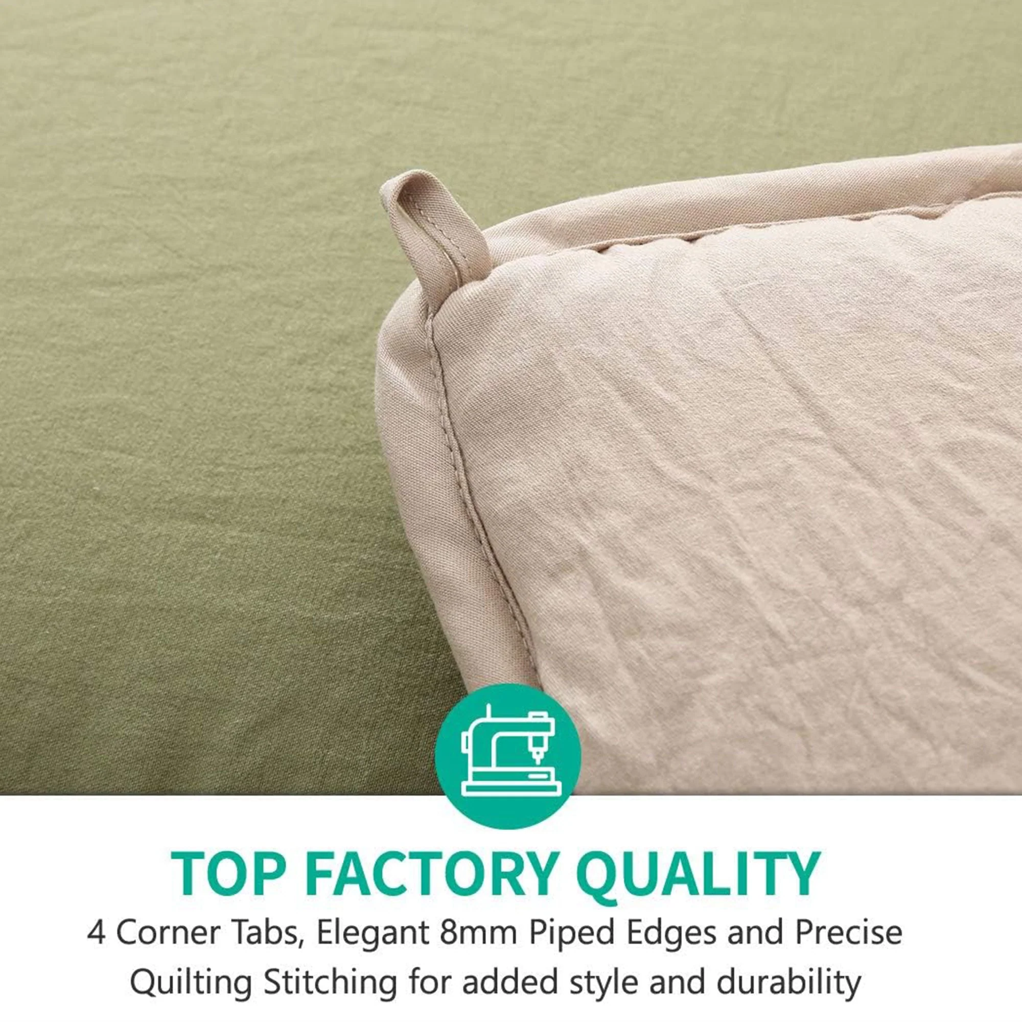 APSMILE Reversible All Season Down Alternative Full Queen Comforter, Green/Brown - Image 3
